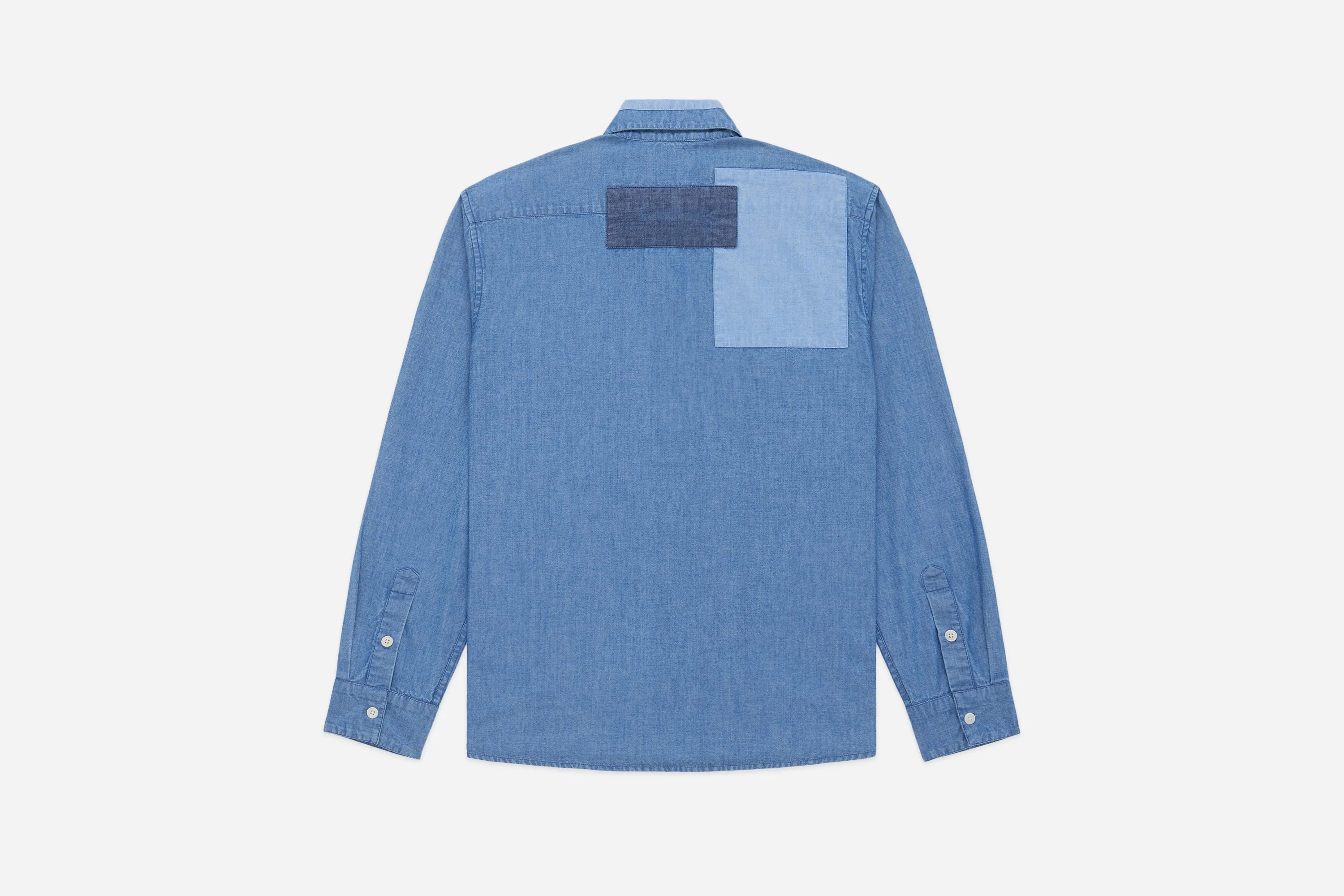 Utility Shirt ~ Indigo Patchwork Chambray sold by 3sixteen product image thumbnail 2