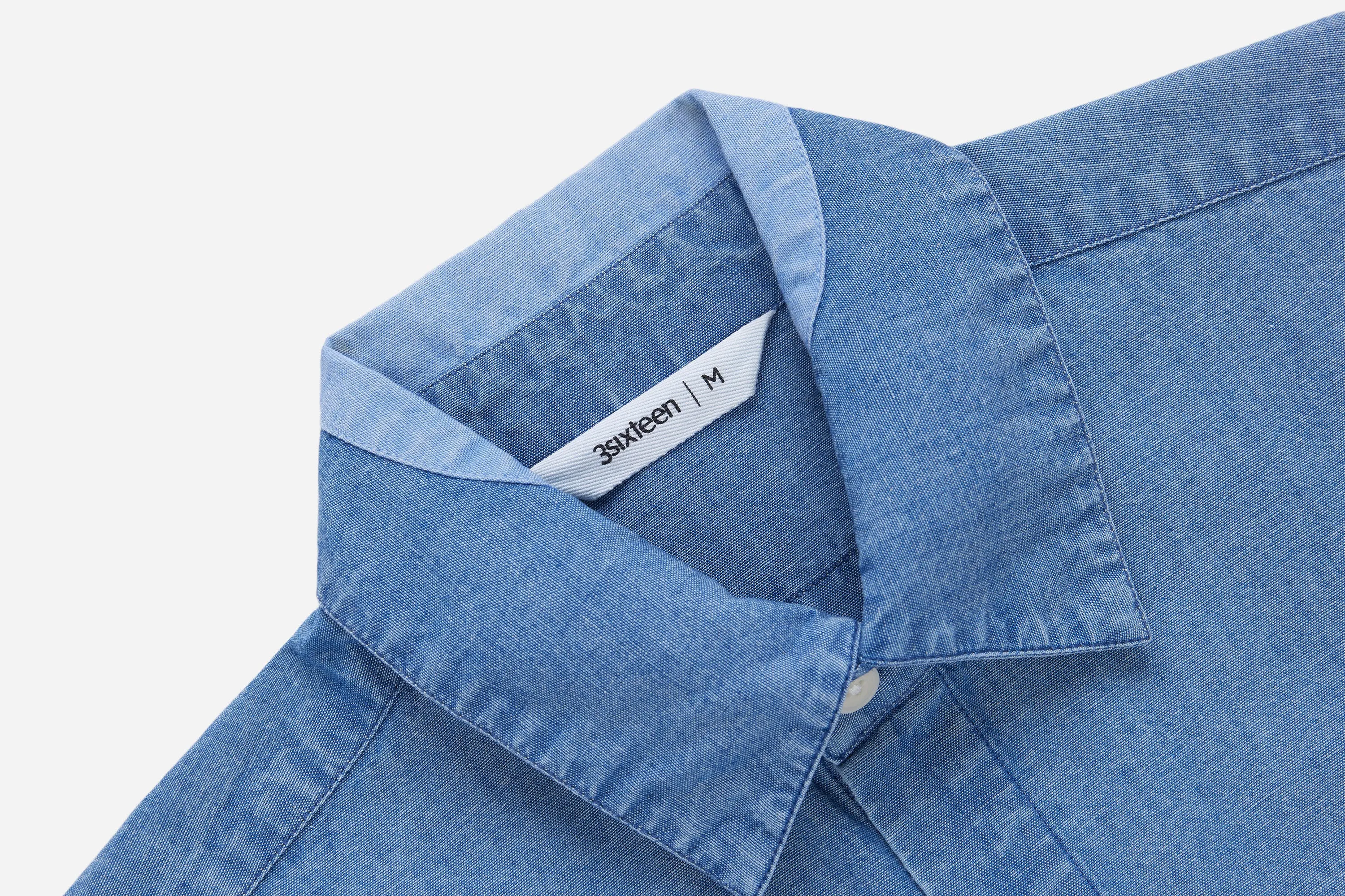 Utility Shirt ~ Indigo Patchwork Chambray sold by 3sixteen product image thumbnail 3