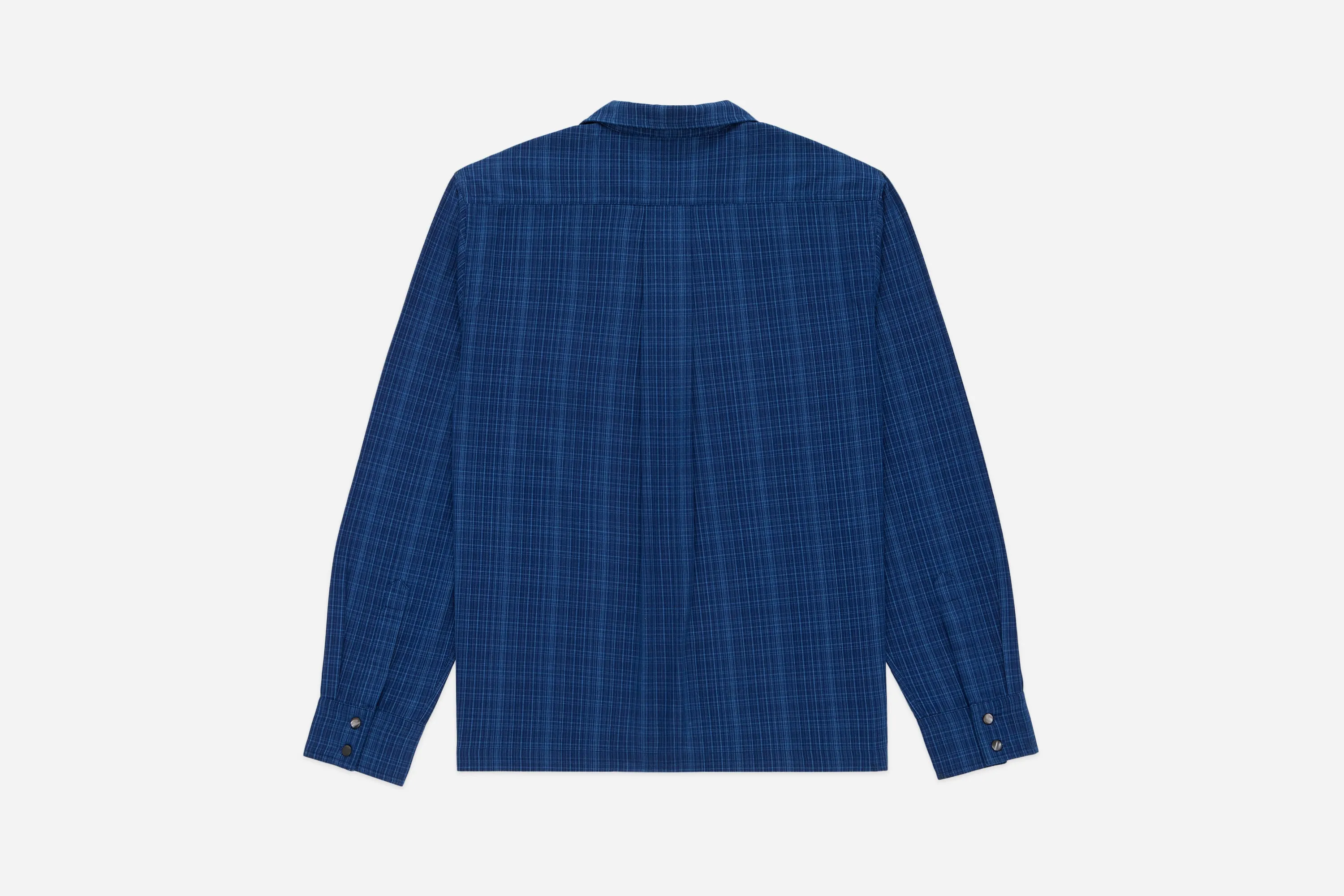 Open Collar Shirt ~ Indigo Microcheck sold by 3sixteen product image thumbnail 2