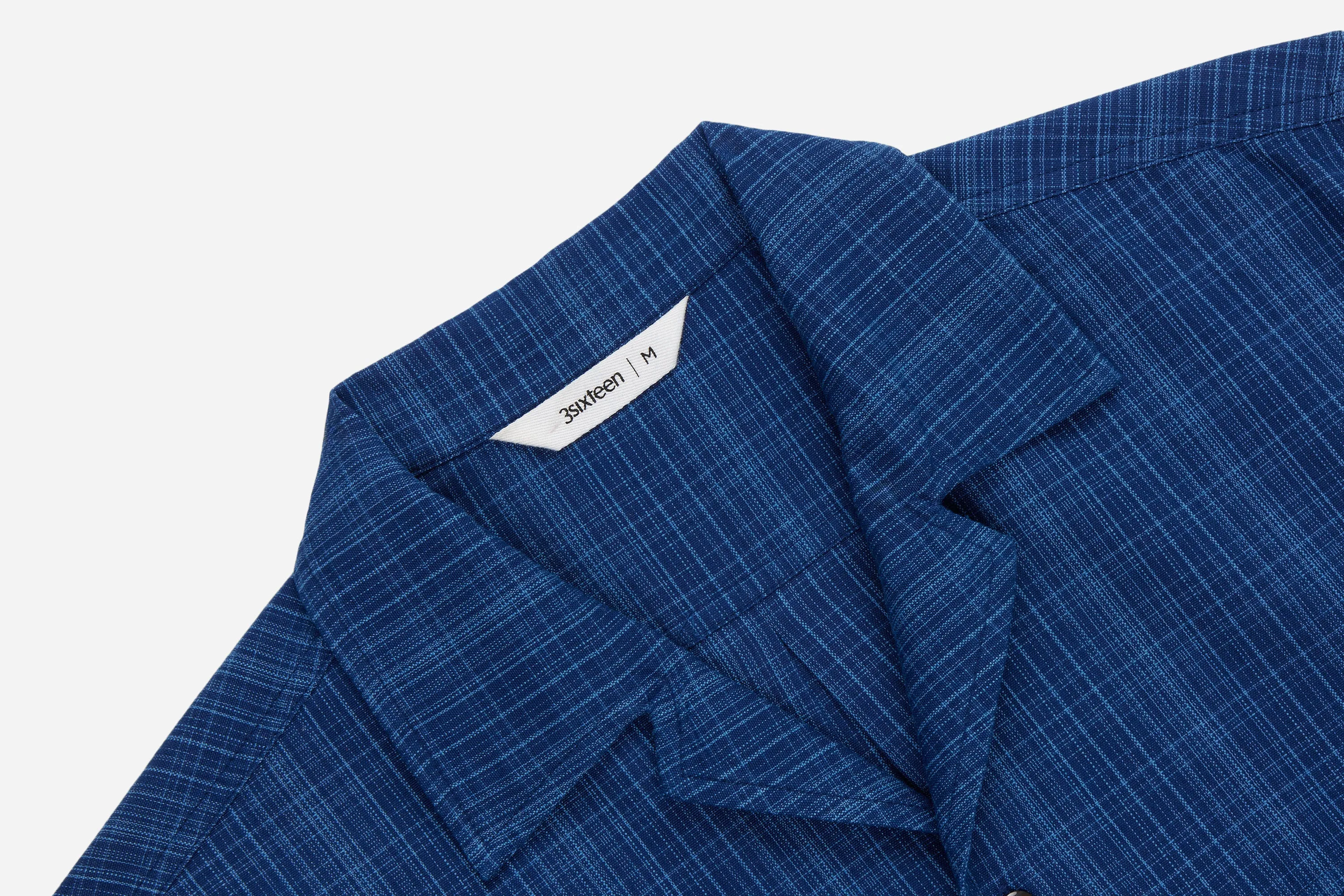 Open Collar Shirt ~ Indigo Microcheck sold by 3sixteen product image thumbnail 3