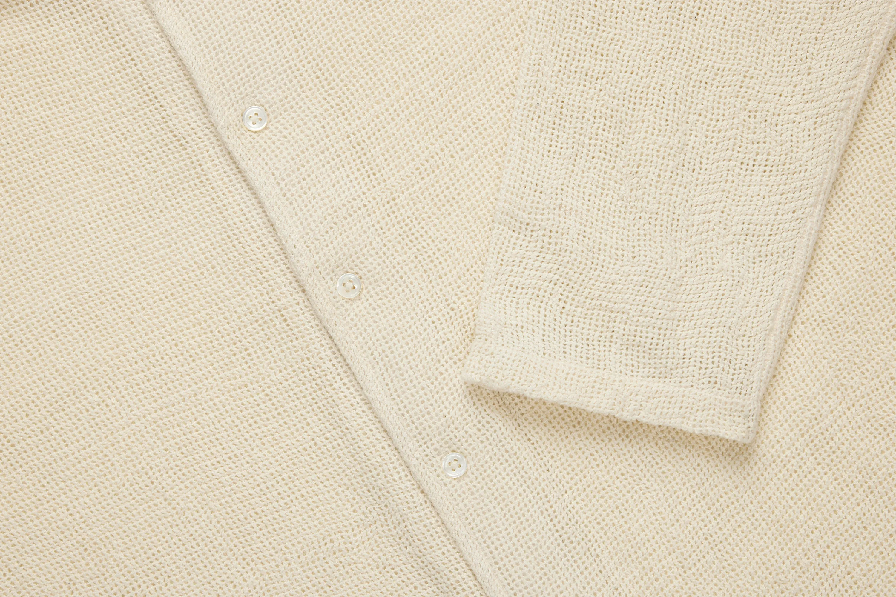 Loop Collar Shirt ~ Ecru Mesh sold by 3sixteen product image thumbnail 4