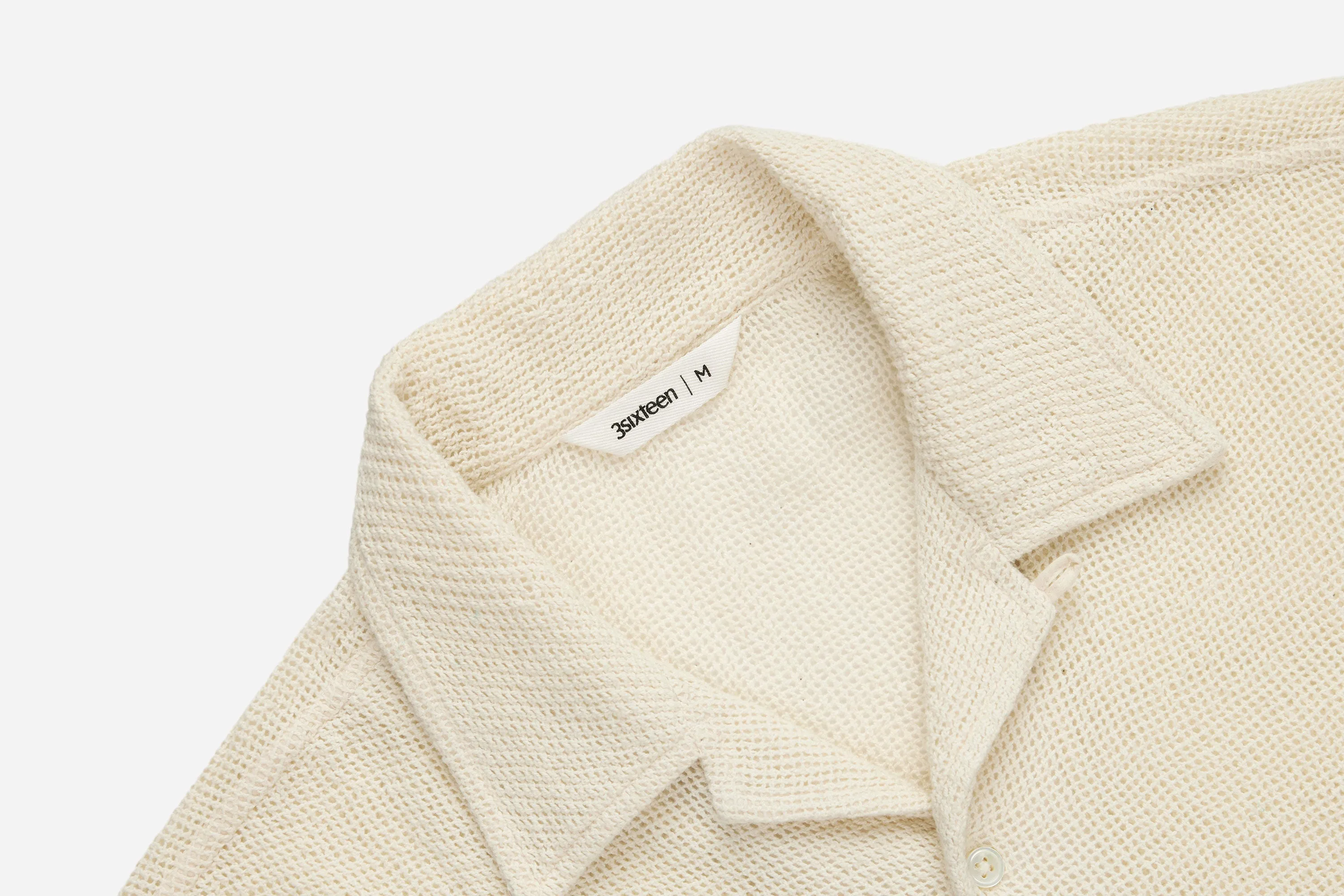 Loop Collar Shirt ~ Ecru Mesh sold by 3sixteen product image thumbnail 3