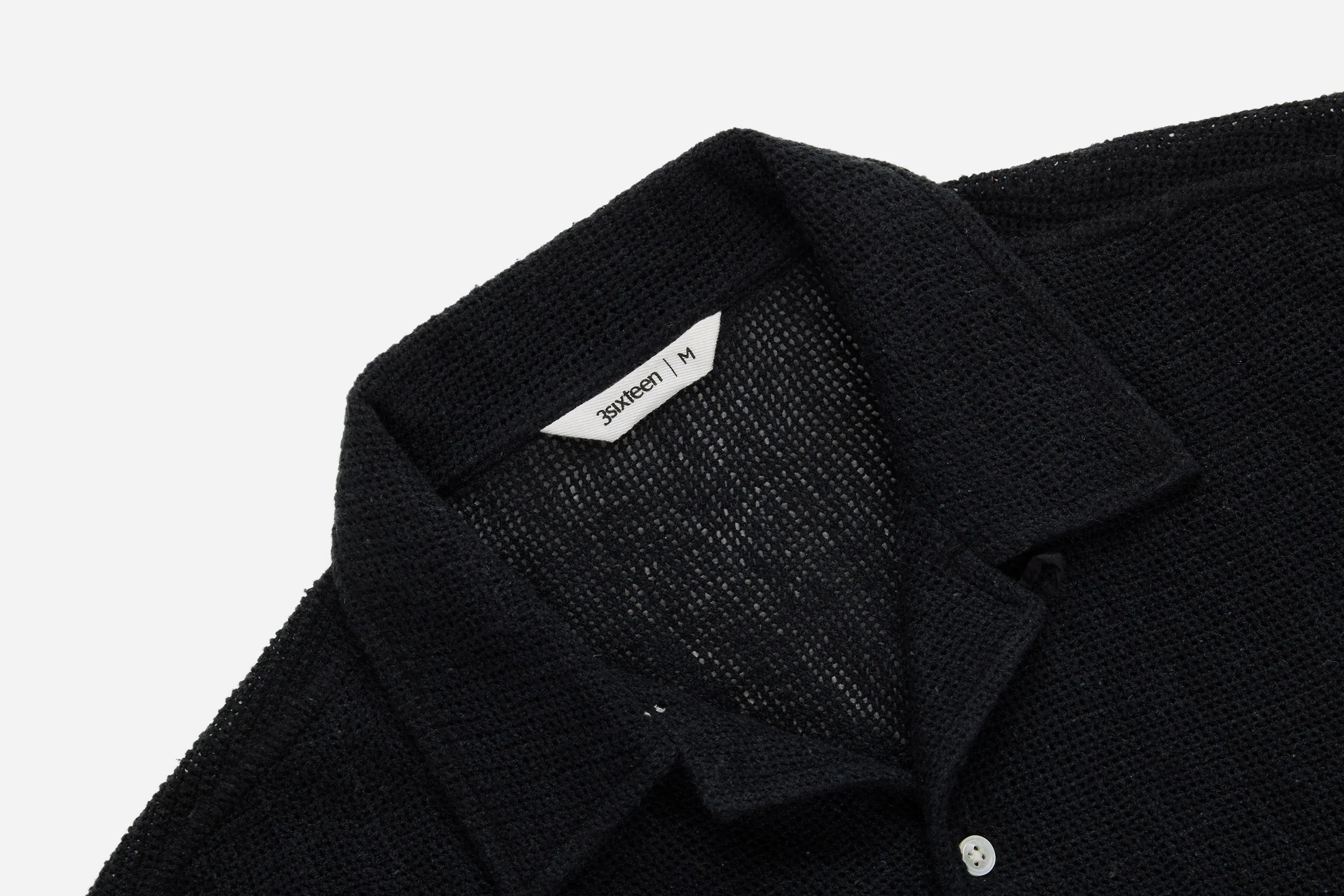 Loop Collar Shirt ~ Black Mesh sold by 3sixteen product image thumbnail 3
