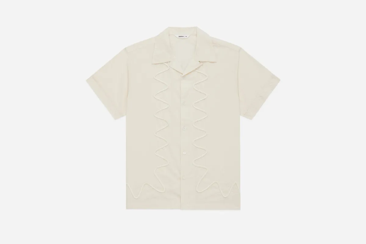 Vacation Shirt ~ Ecru Squiggle sold by 3sixteen