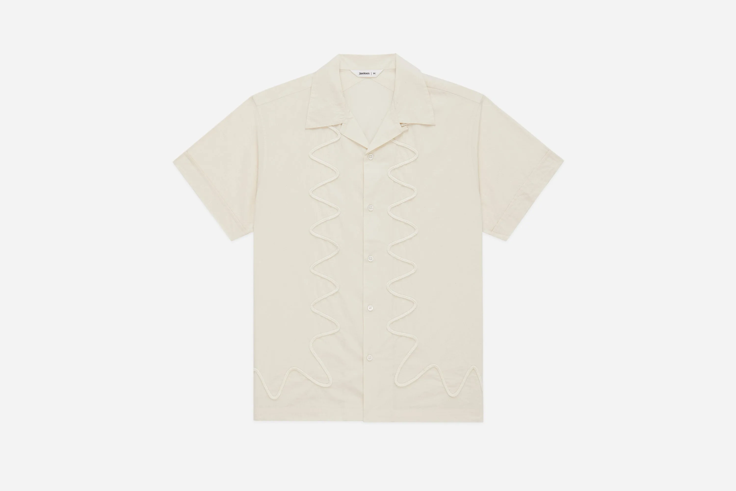 Vacation Shirt ~ Ecru Squiggle sold by 3sixteen