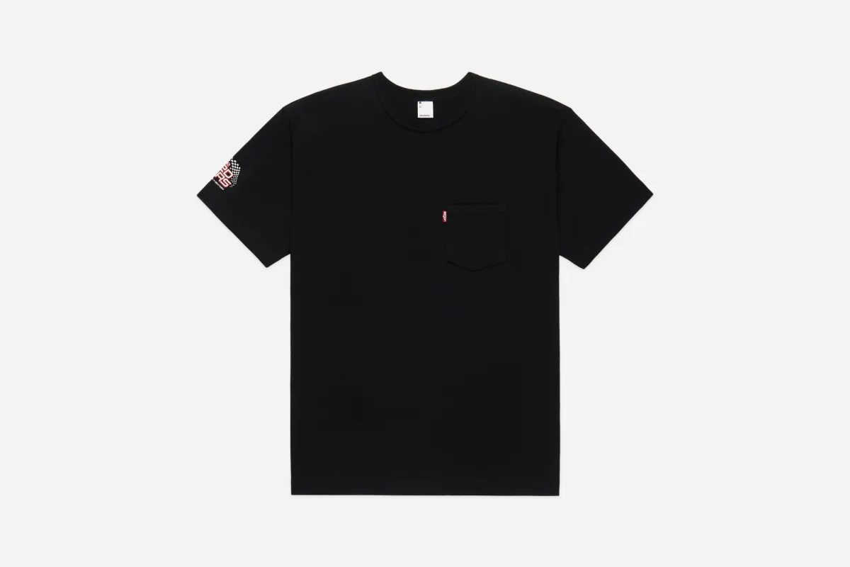Self Edge x Samurai x 3sixteen "The Redliners" Pocket T-Shirt ~ Black made by 3sixteen