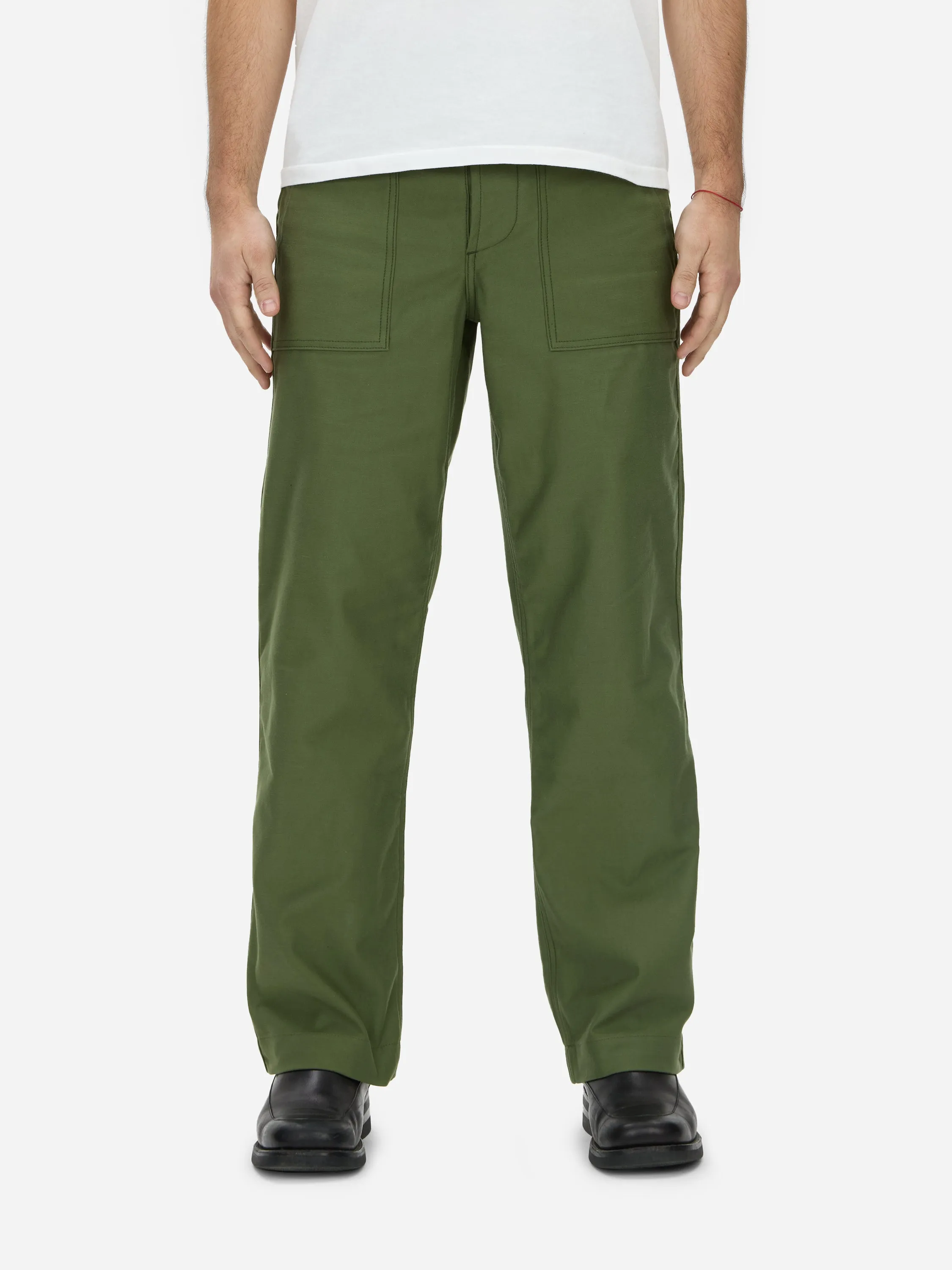 Fatigue Pants ~ Olive Back Satin sold by 3sixteen