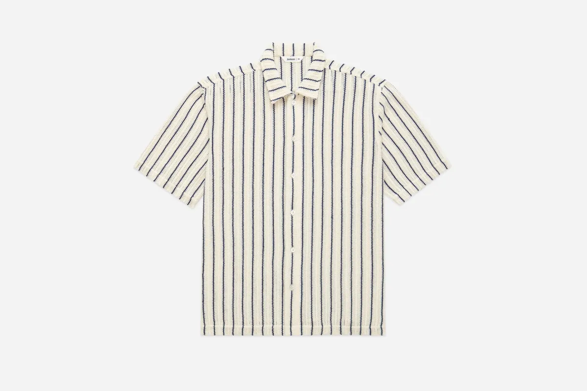 Short Sleeve Workshirt ~ Striped Mesh Knit sold by 3sixteen
