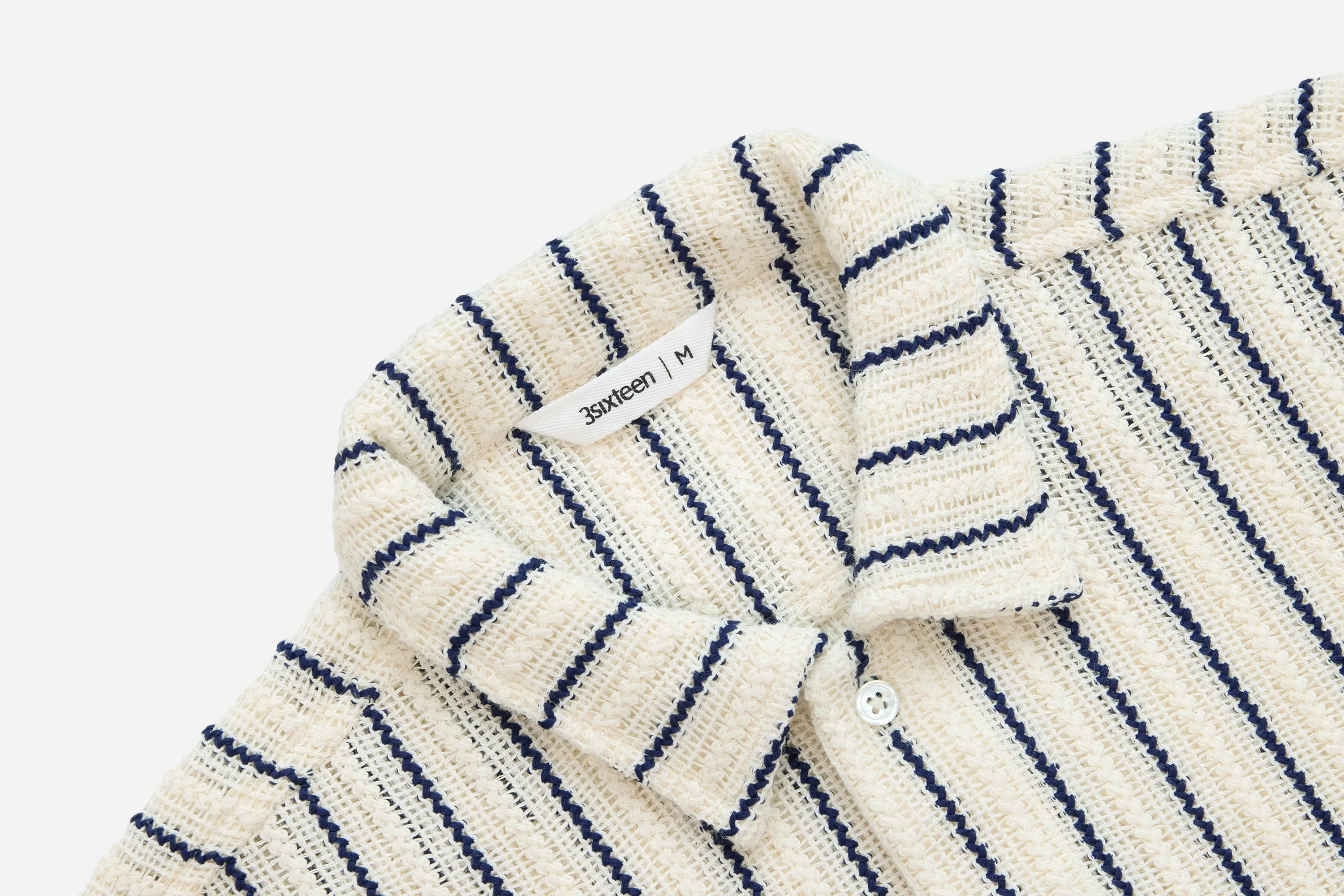 Short Sleeve Workshirt ~ Striped Mesh Knit sold by 3sixteen product image thumbnail 3