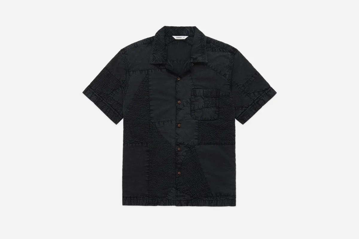 Vacation Shirt ~ Black Overdyed Patchwork sold by 3sixteen