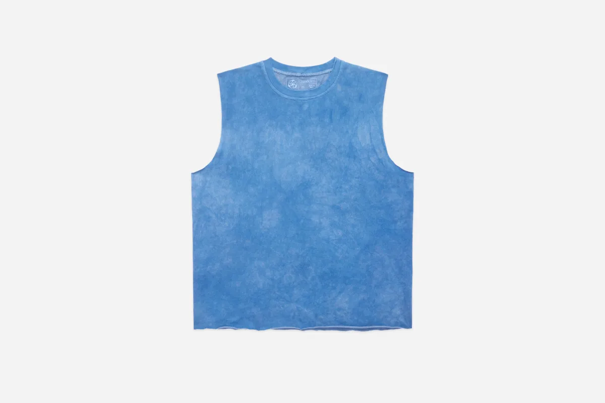 Training Cutoff Tee ~ Indigo Crumple Dye made by 3sixteen