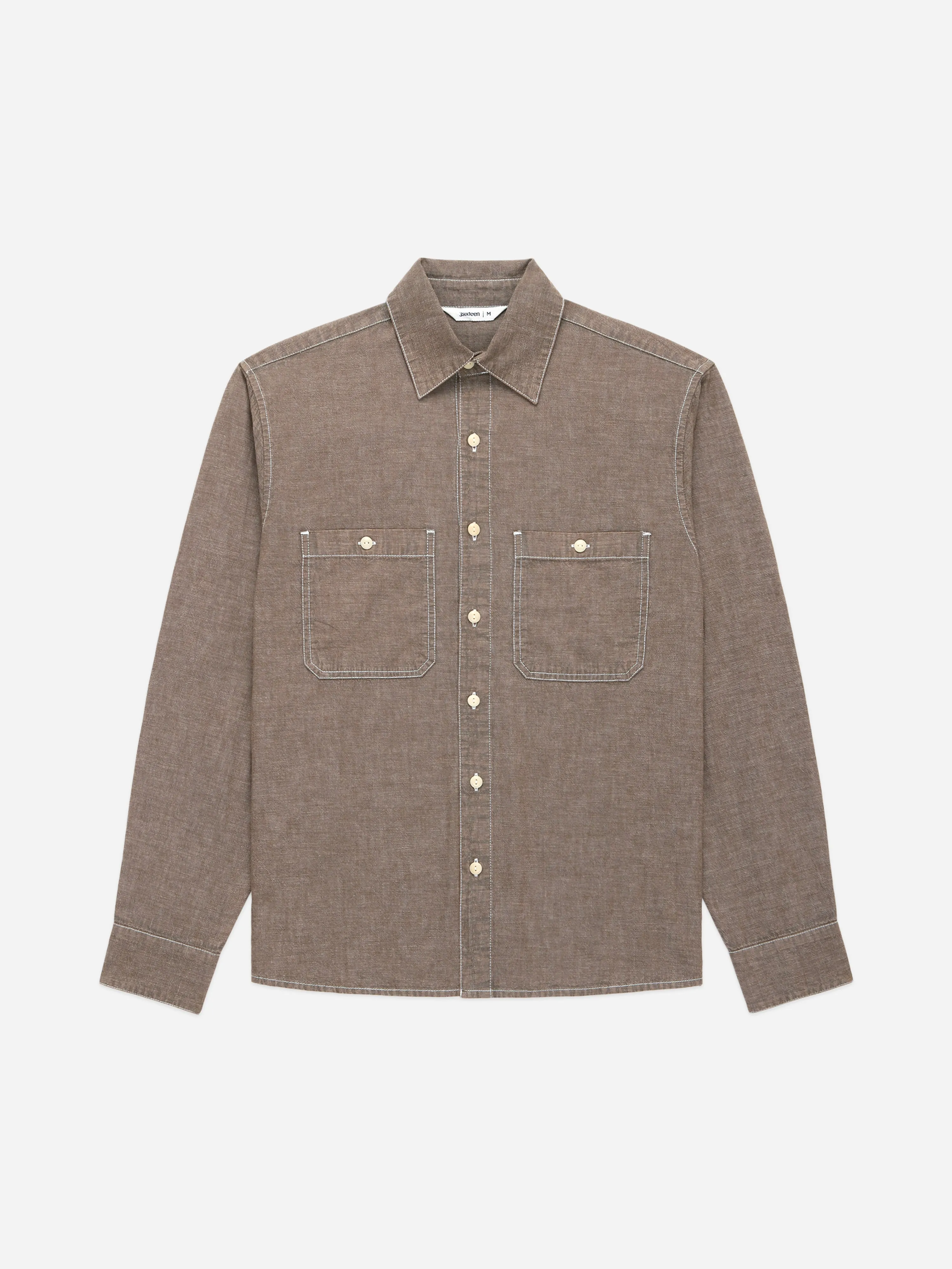 Utility Shirt ~ Brown Chambray sold by 3sixteen product image thumbnail 3