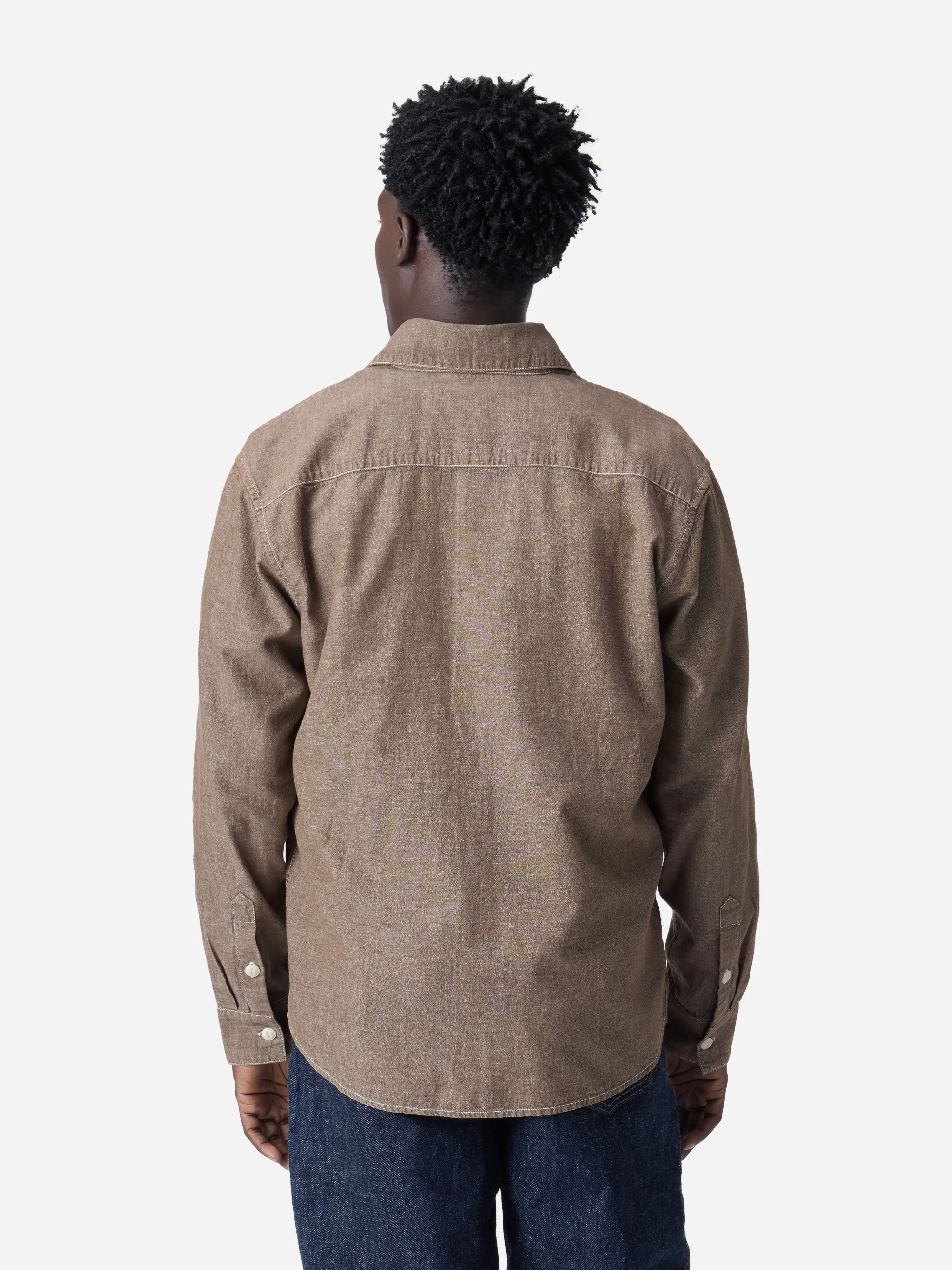 Utility Shirt ~ Brown Chambray sold by 3sixteen product image thumbnail 2