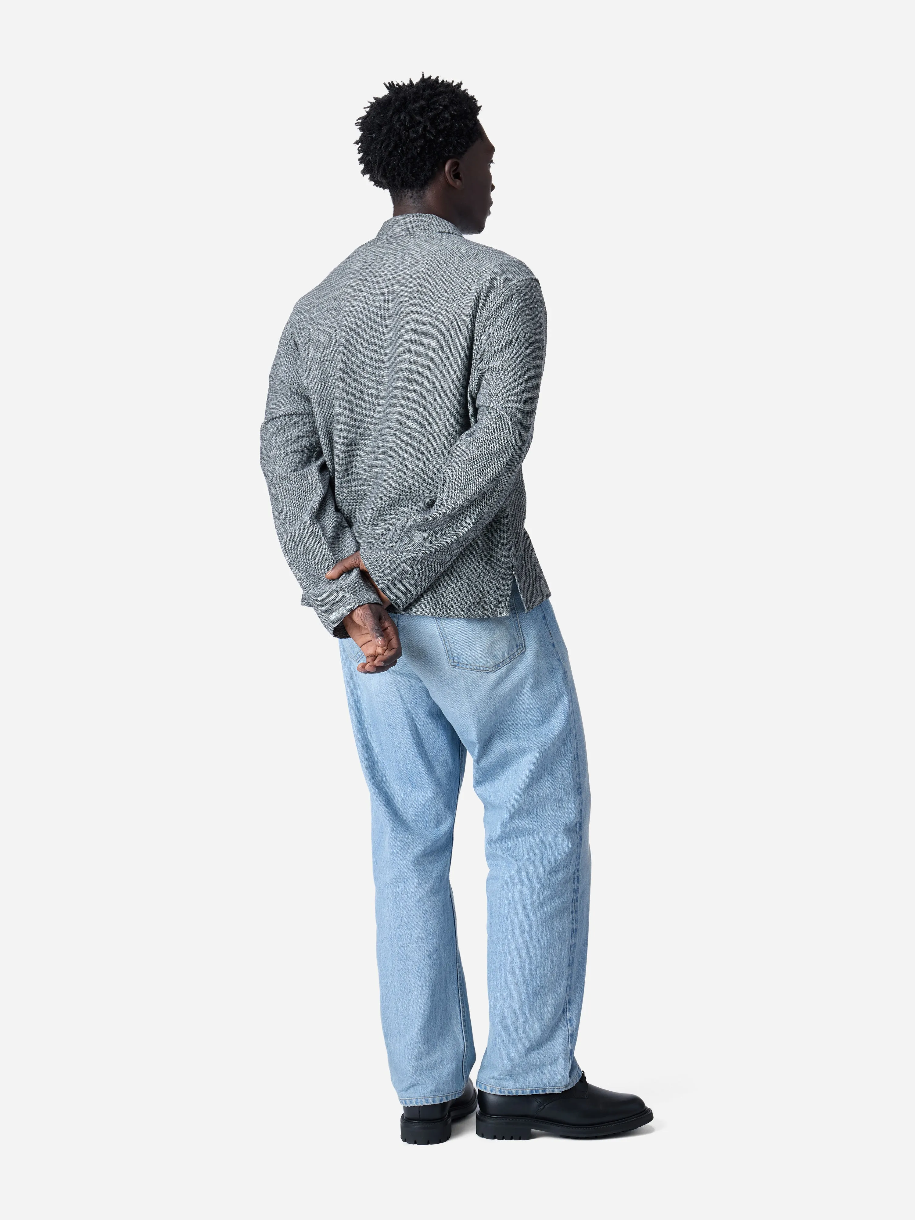 Loop Collar Shirt ~ Black Marled sold by 3sixteen product image thumbnail 2