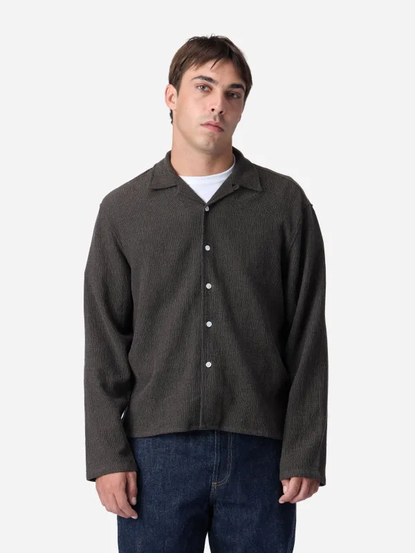 Loop Collar Shirt ~ Chocolate Marled sold by 3sixteen