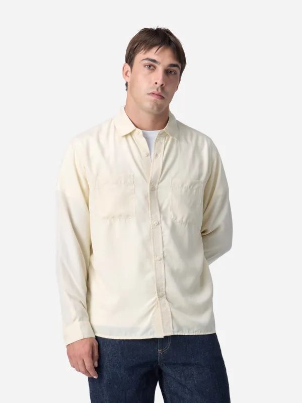 Mechanic Shirt ~ Ivory Lyocell sold by 3sixteen