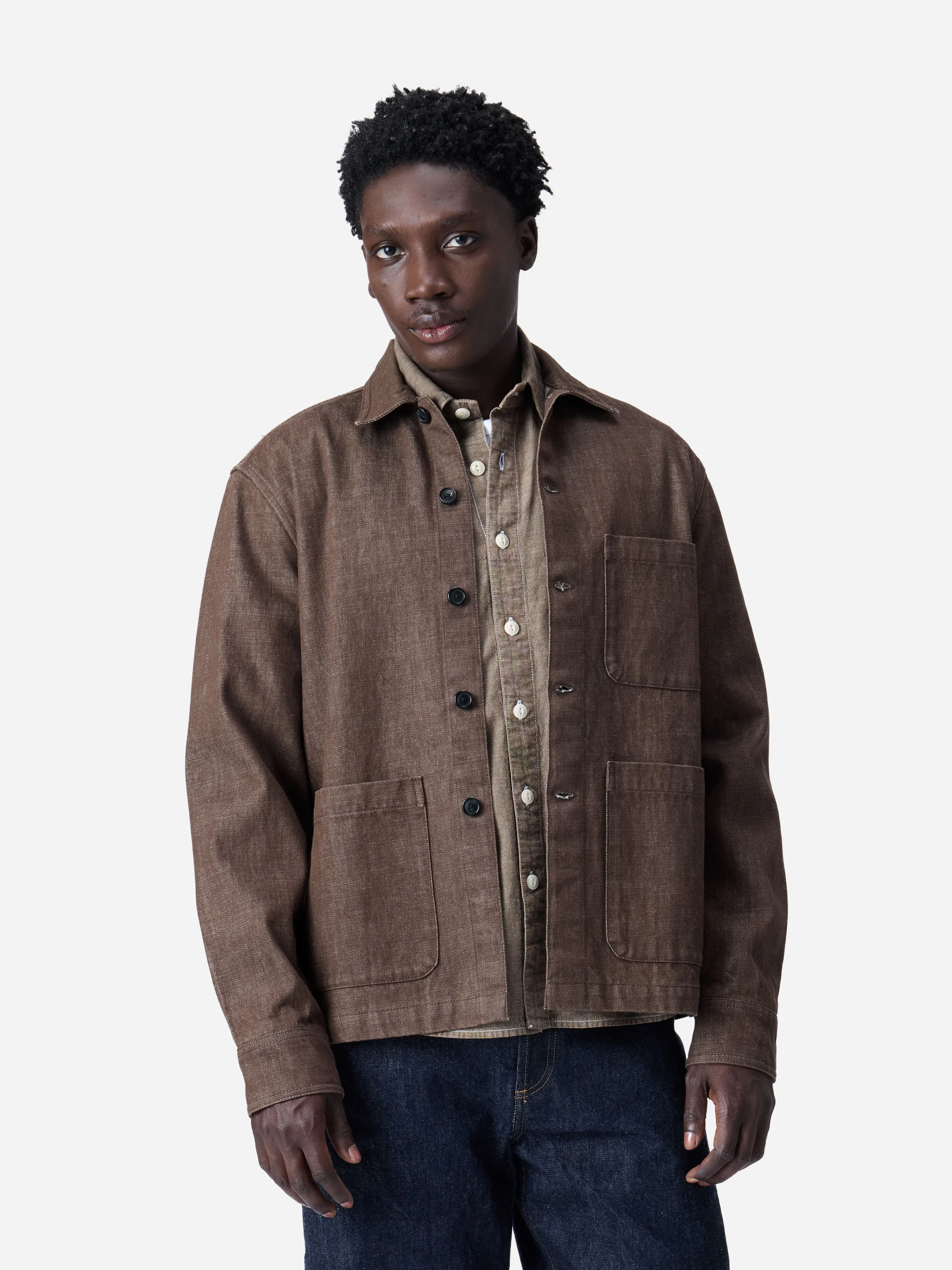 Shop Jacket ~ Brown Denim sold by 3sixteen