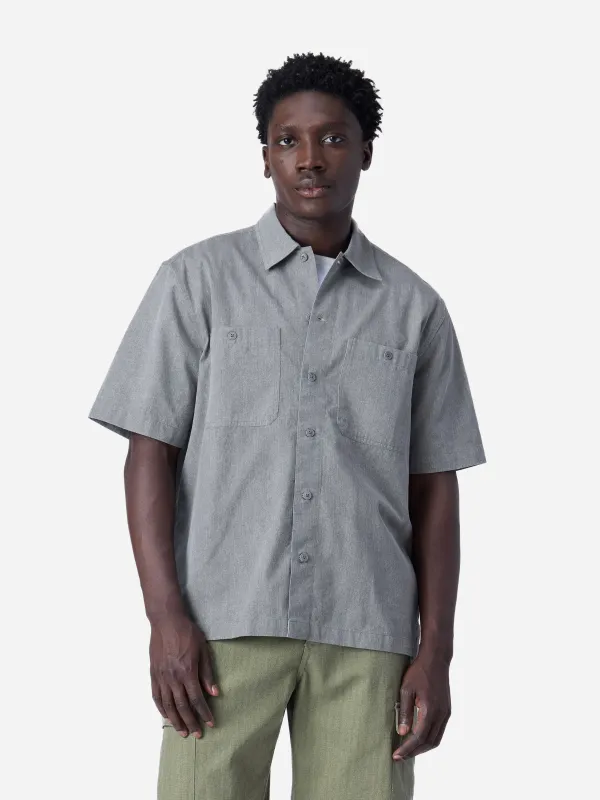 Short Sleeve Workshirt ~ Charcoal Twill sold by 3sixteen