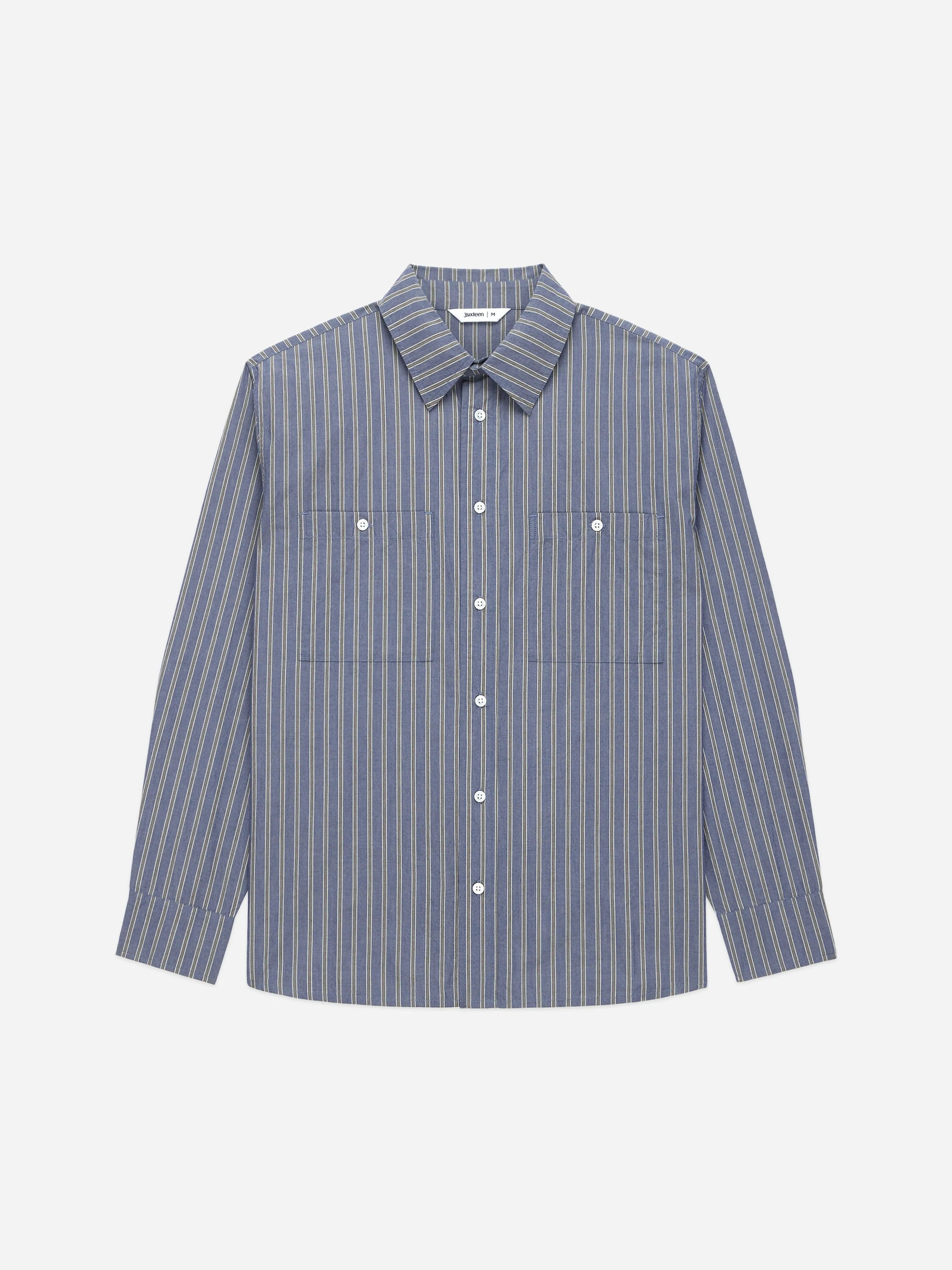 Commuter Shirt ~ Navy/Coyote Stripe sold by 3sixteen product image thumbnail 3