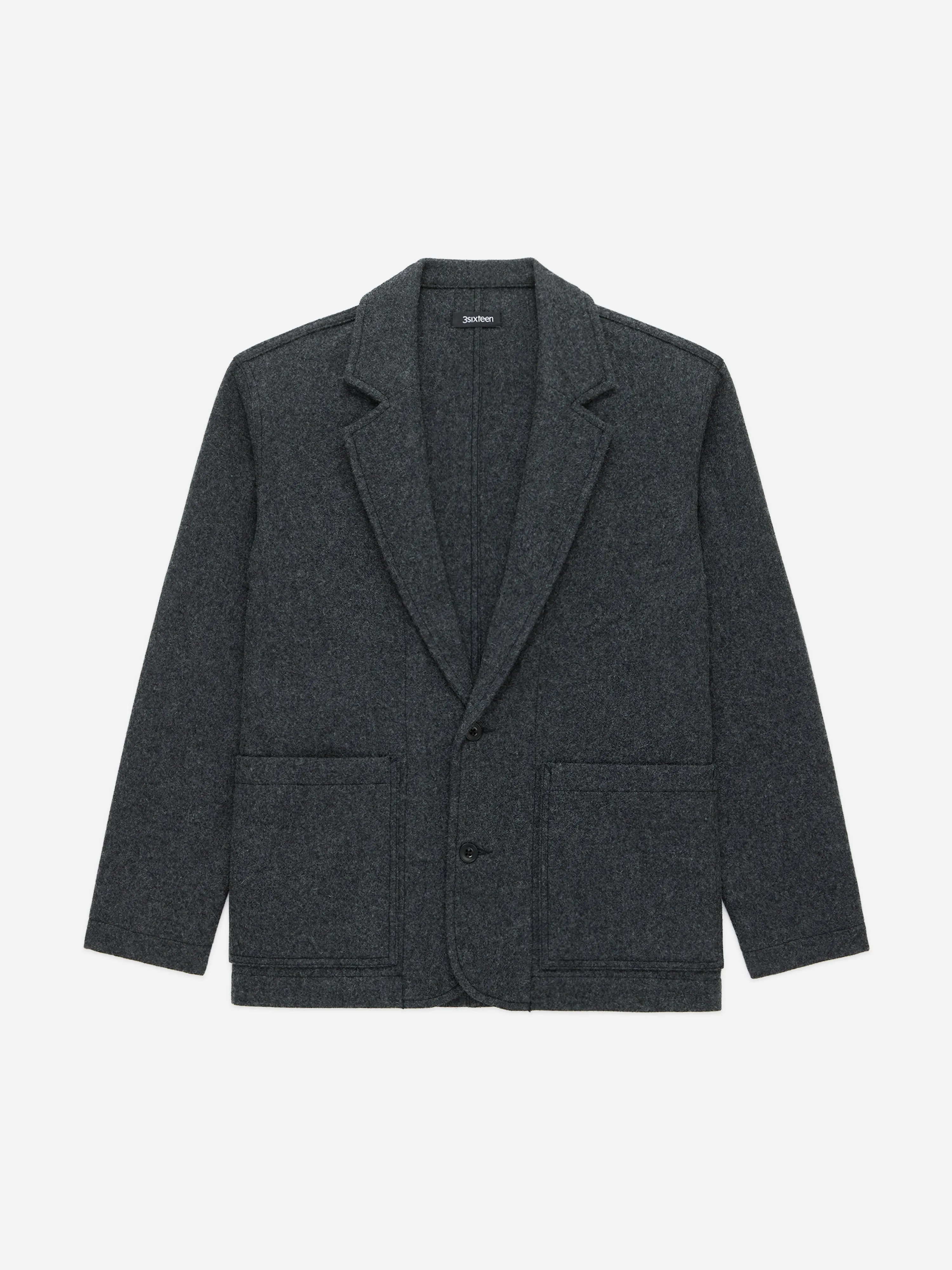 Work Blazer ~ Grey Melton Wool sold by 3sixteen product image thumbnail 4