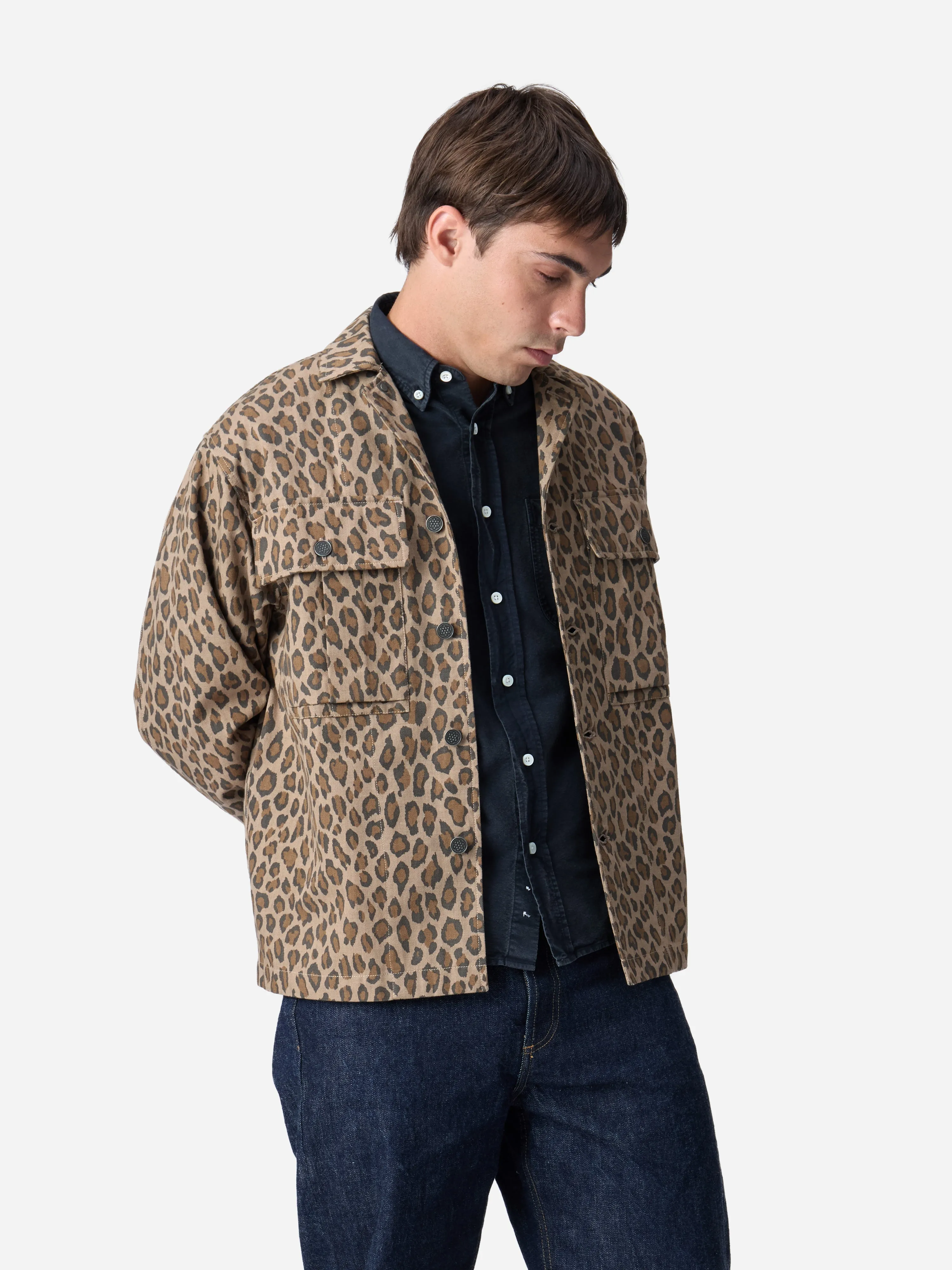 M43 Overshirt ~ Leopard HBT sold by 3sixteen
