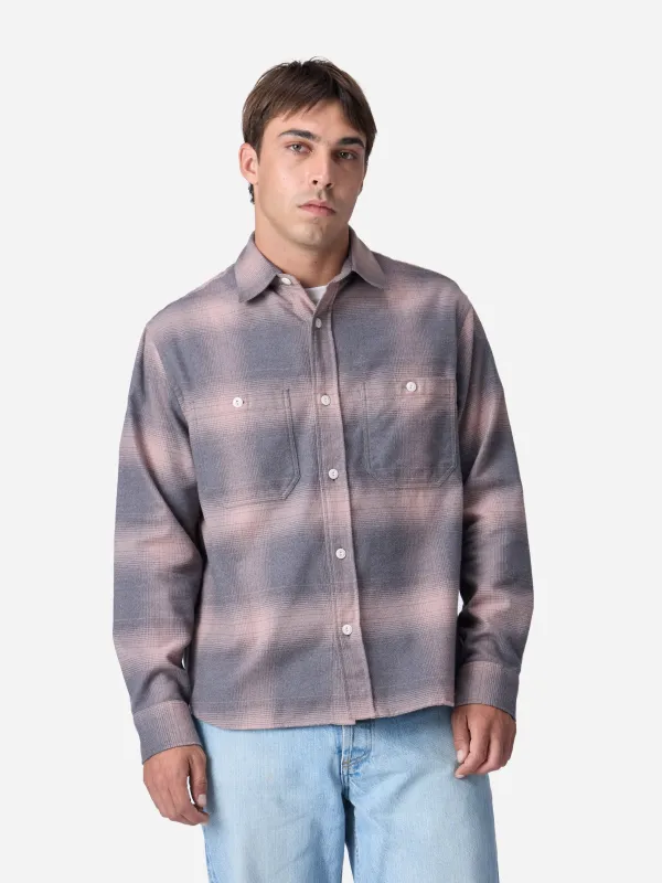 Utility Flannel ~ Mauve Ombre sold by 3sixteen