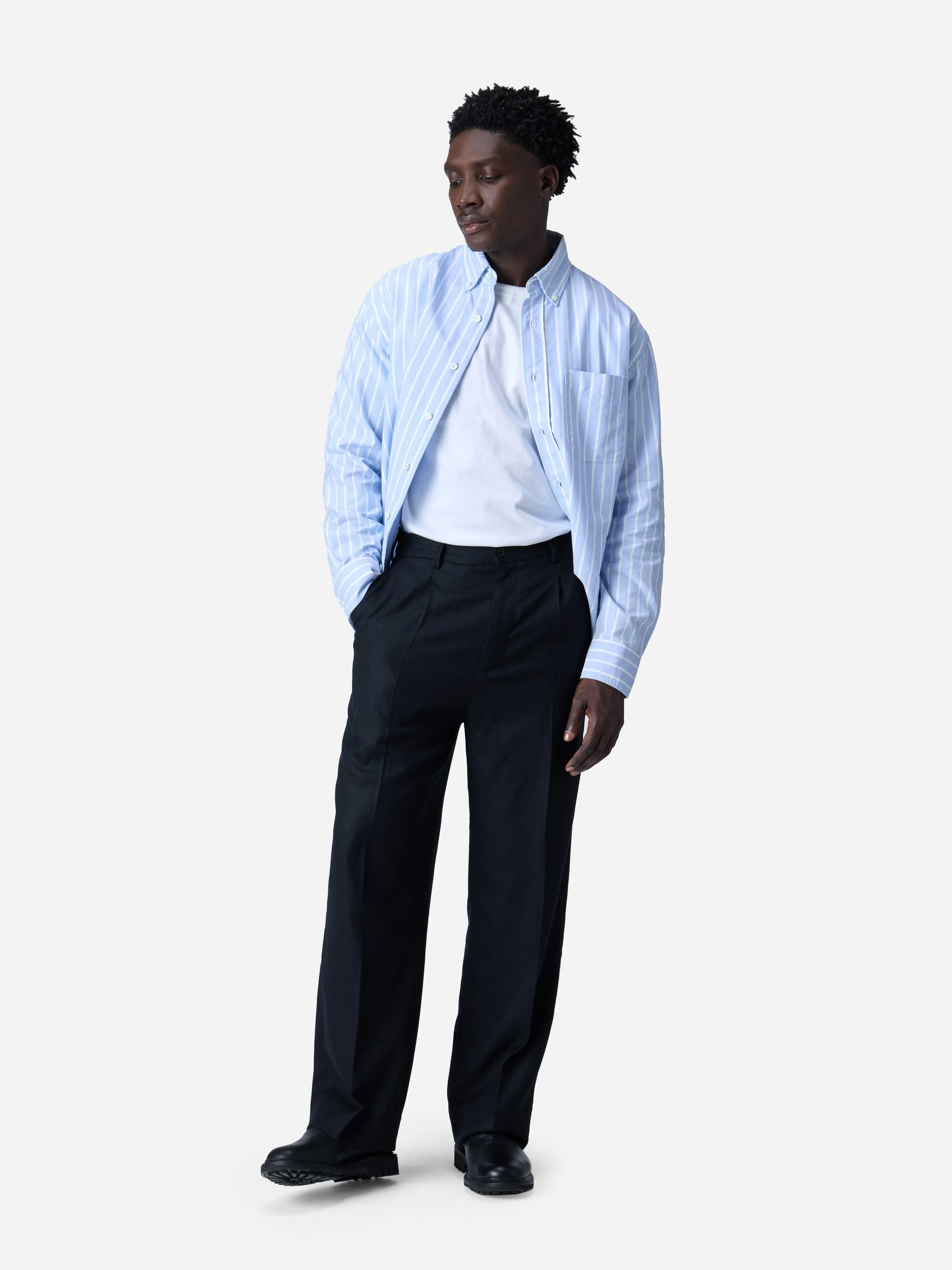 Pleated Trouser ~ Black Wool sold by 3sixteen product image thumbnail 2