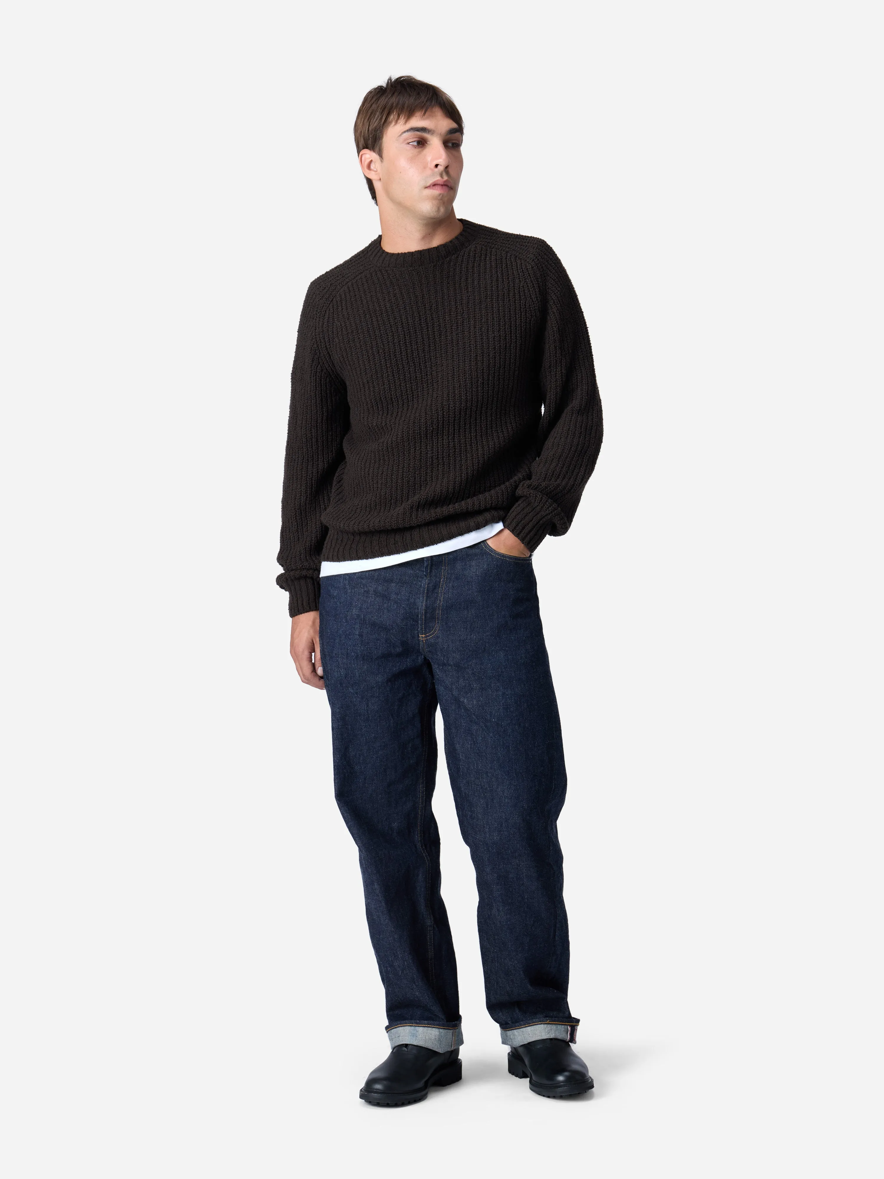 Cotton Crewneck Sweater ~ Bark Boucle sold by 3sixteen product image thumbnail 3