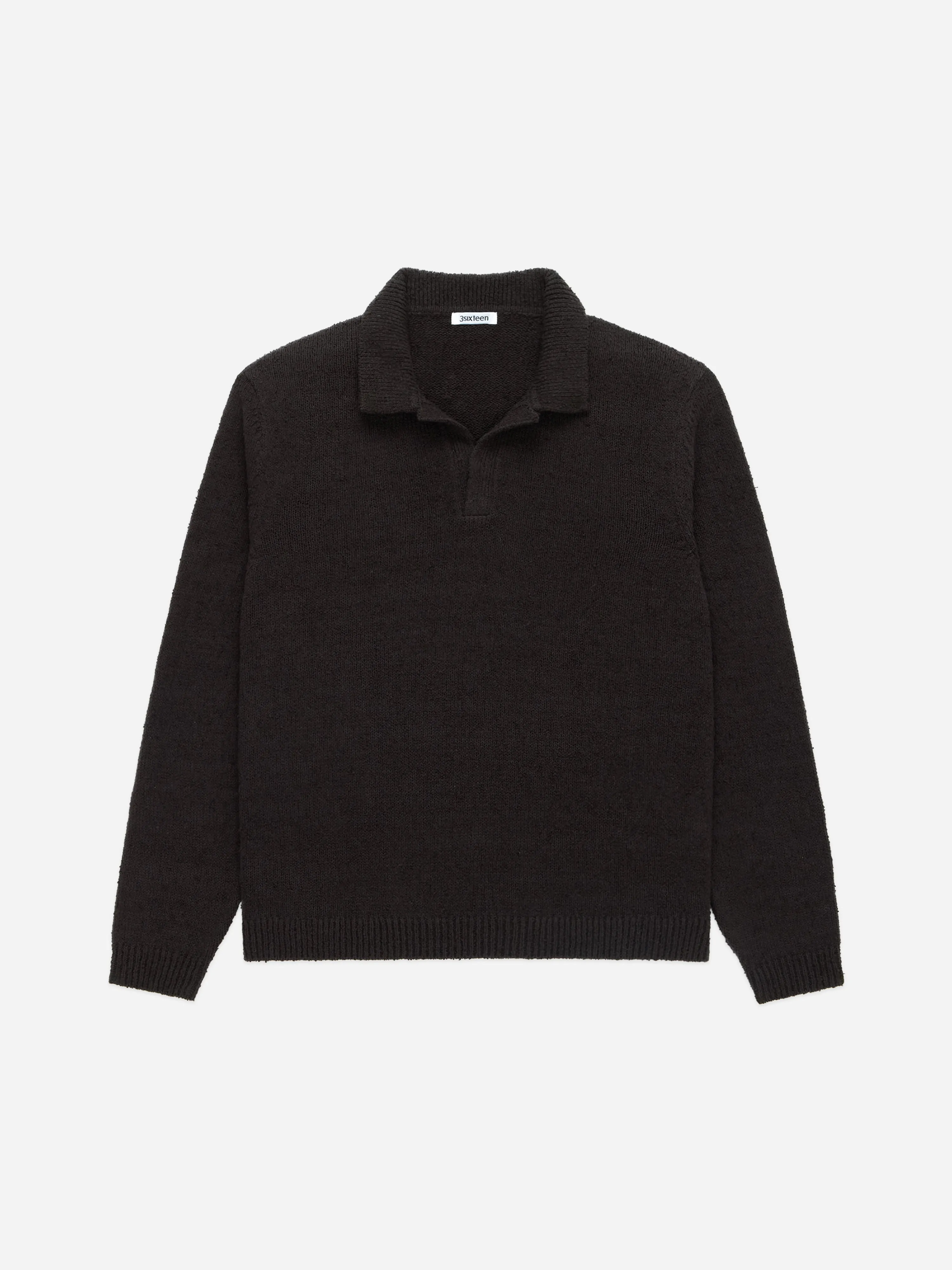 Long Sleeve Knit Polo ~ Bark Boucle sold by 3sixteen product image thumbnail 4