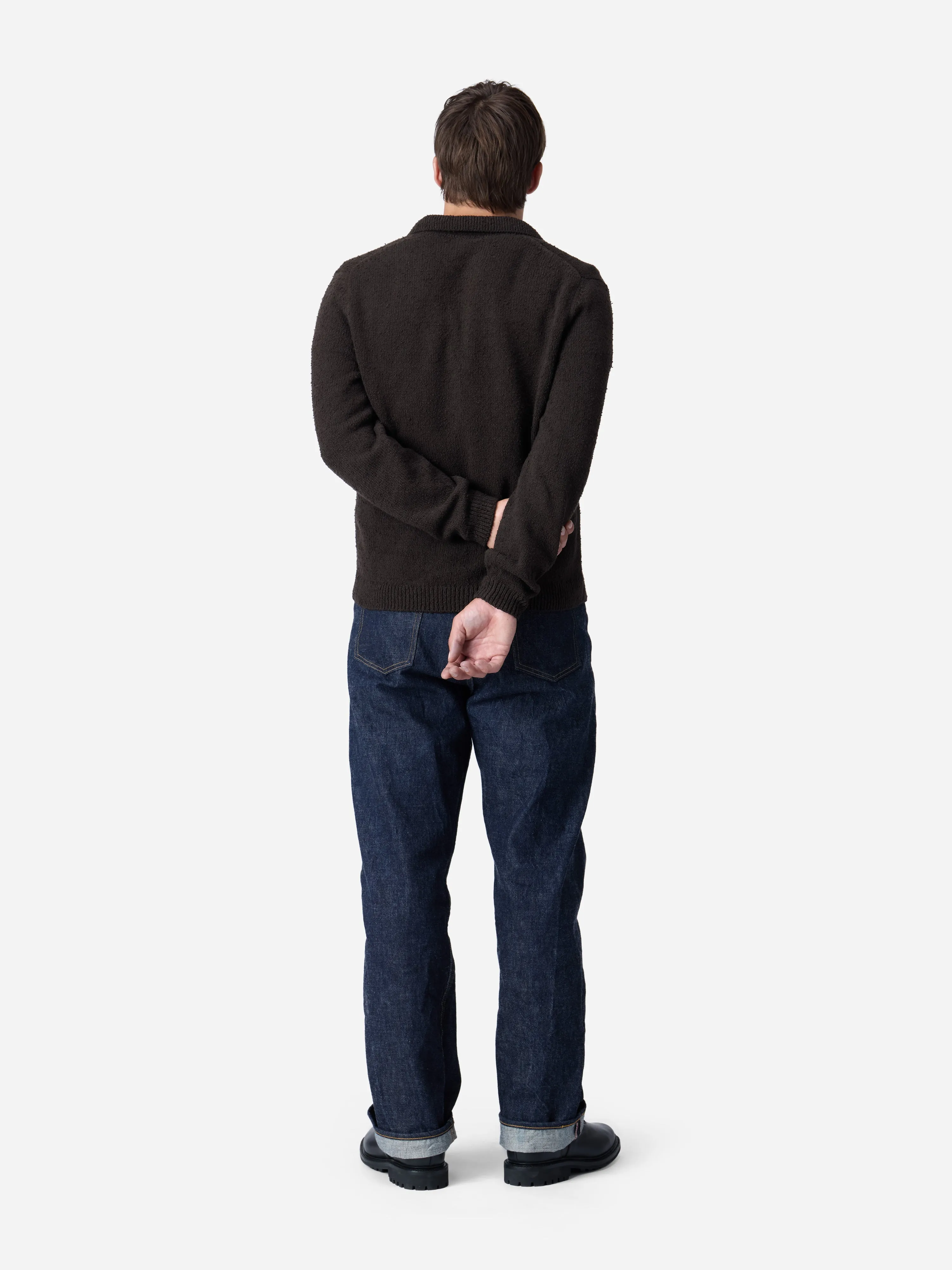 Long Sleeve Knit Polo ~ Bark Boucle sold by 3sixteen product image thumbnail 2