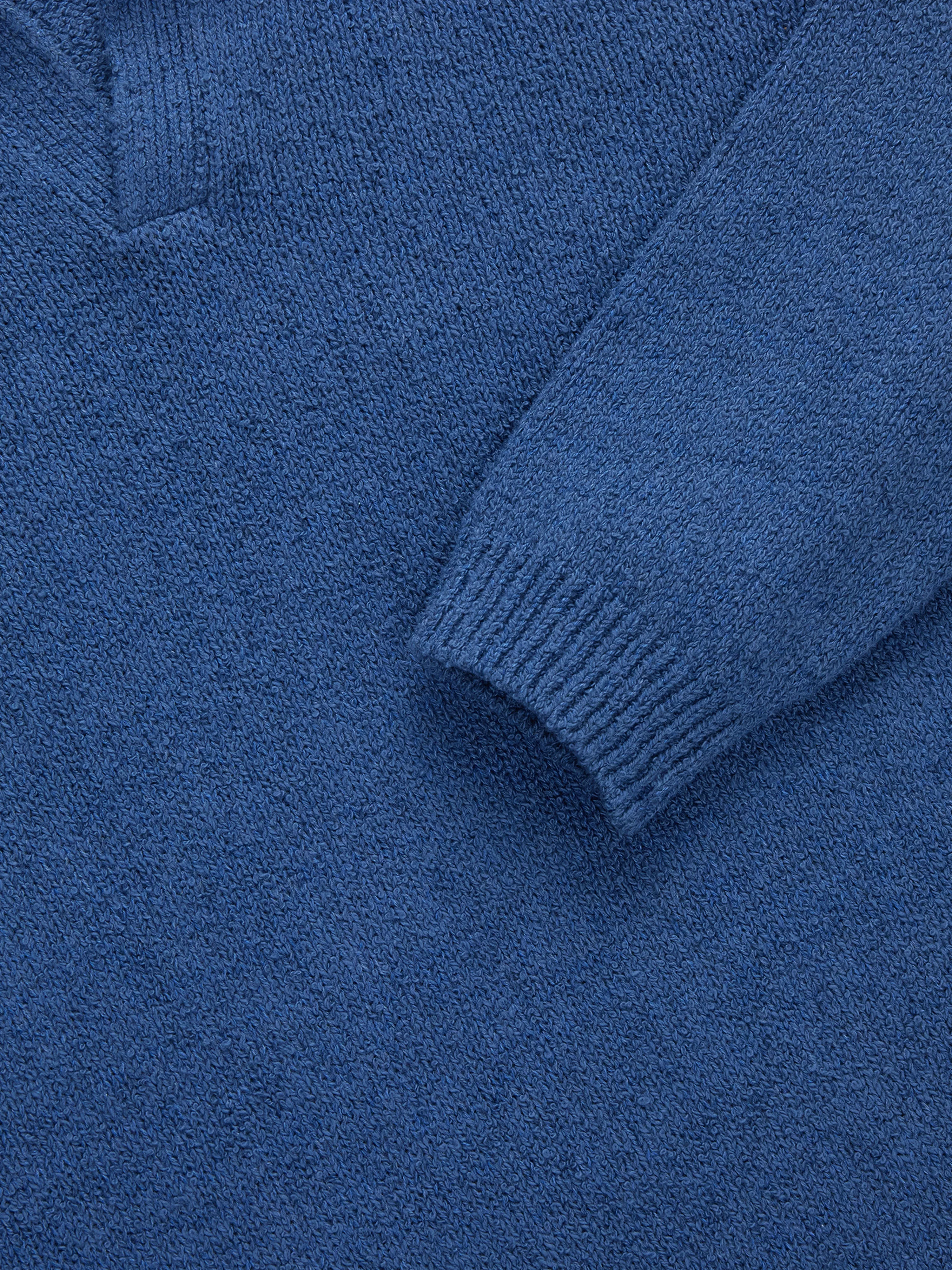 Long Sleeve Knit Polo ~ Lapis Boucle sold by 3sixteen product image thumbnail 5