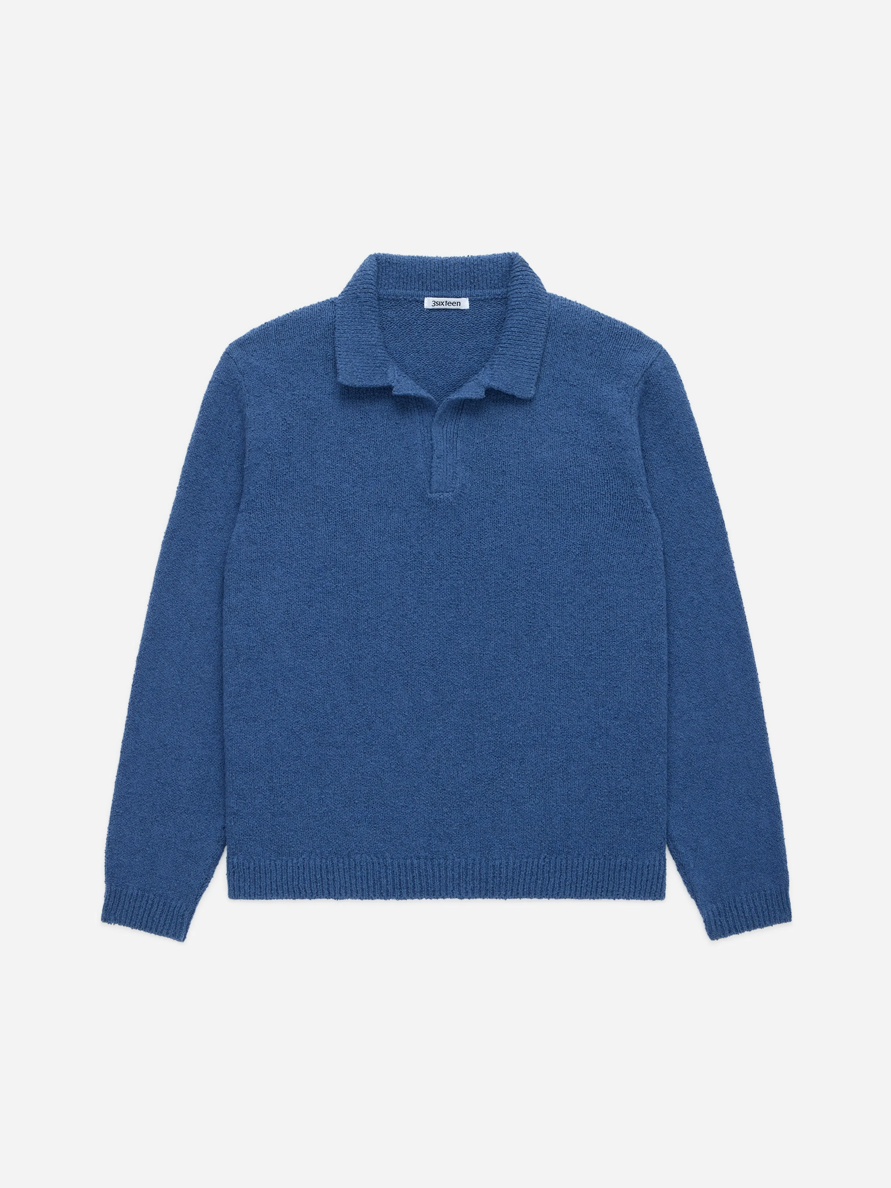 Long Sleeve Knit Polo ~ Lapis Boucle sold by 3sixteen product image thumbnail 4