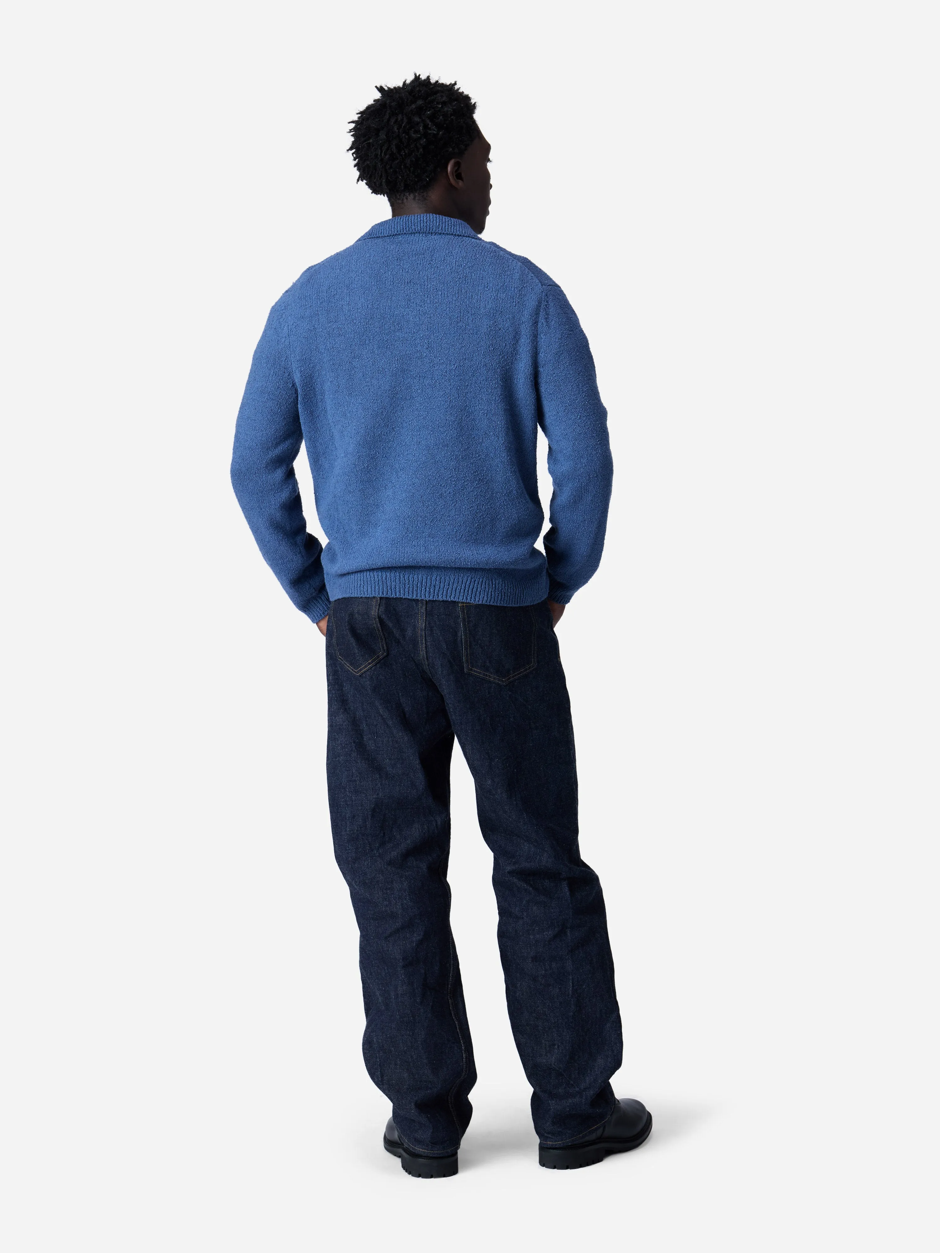 Long Sleeve Knit Polo ~ Lapis Boucle sold by 3sixteen product image thumbnail 2