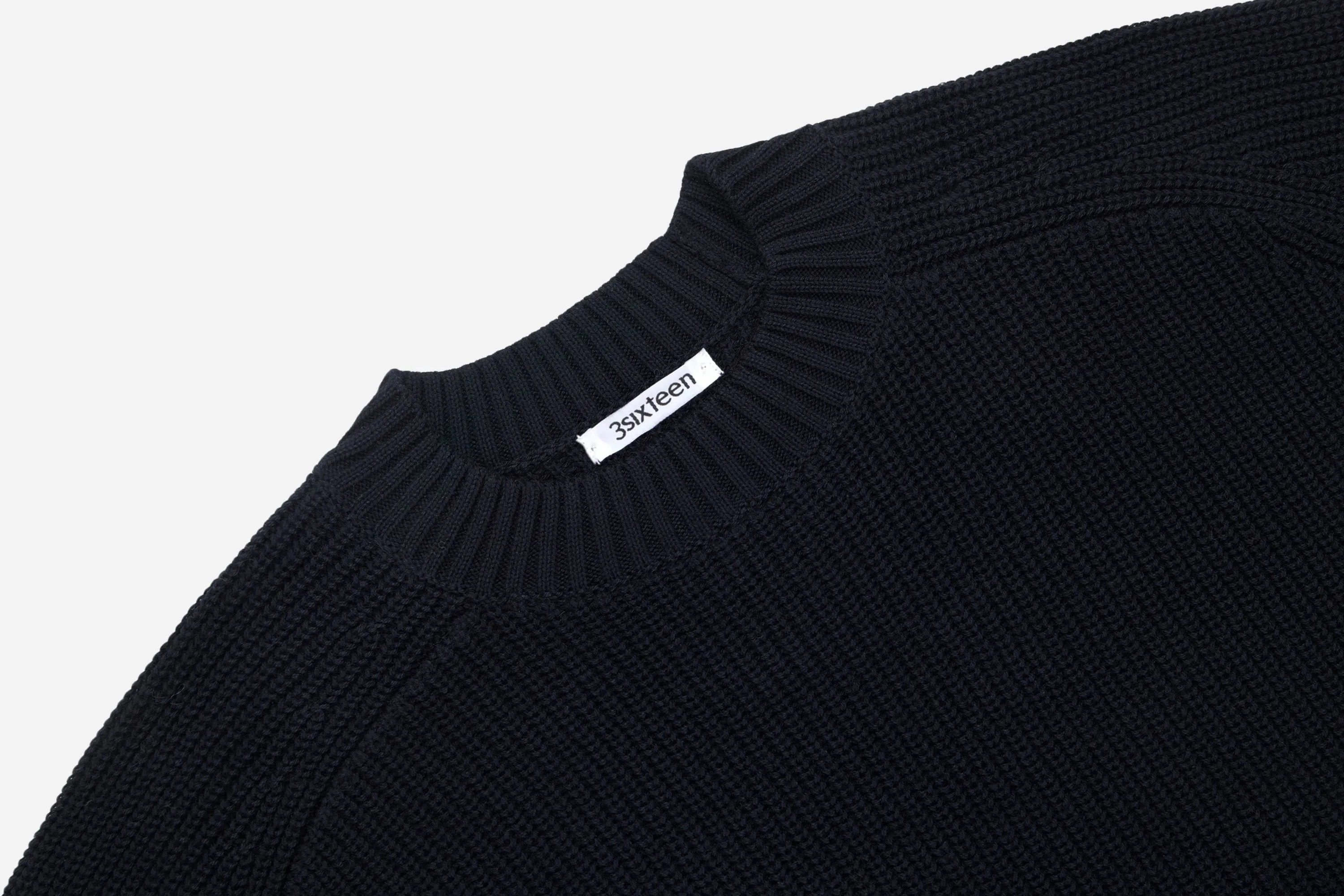 Cotton Crewneck Sweater ~ Black sold by 3sixteen product image thumbnail 4