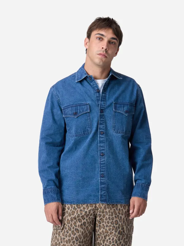 USN Overshirt ~ Stonewashed Indigo Canvas sold by 3sixteen