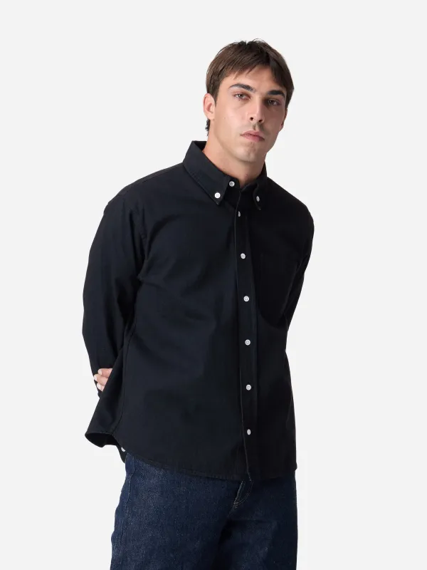 Denim BD Shirt ~ Black Selvedge sold by 3sixteen