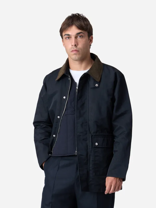 Country Jacket ~ Black Waxed Nylon sold by 3sixteen