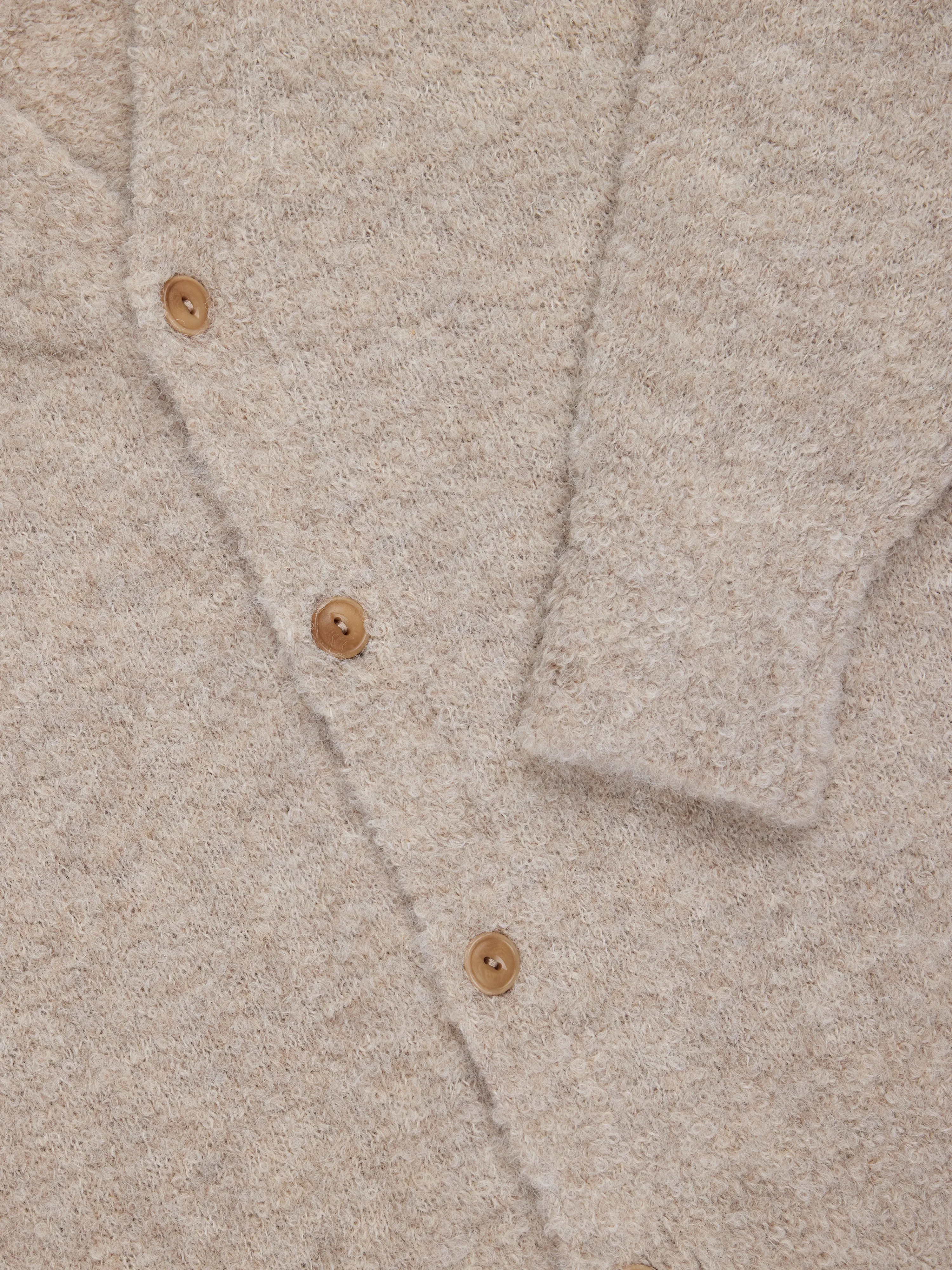 V-Neck Cardigan ~ Khaki Boucle Alpaca sold by 3sixteen product image thumbnail 5