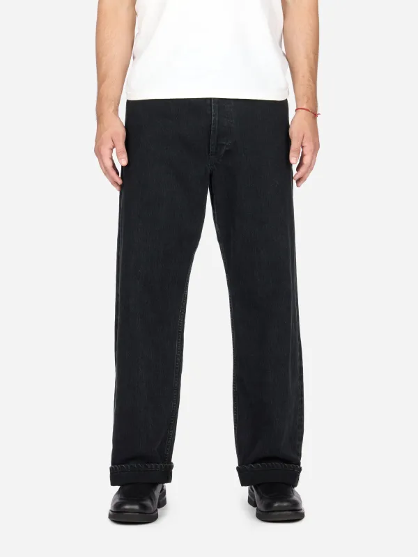 RS-222xs ~ Relaxed Straight - Stonewashed Double Black sold by 3sixteen