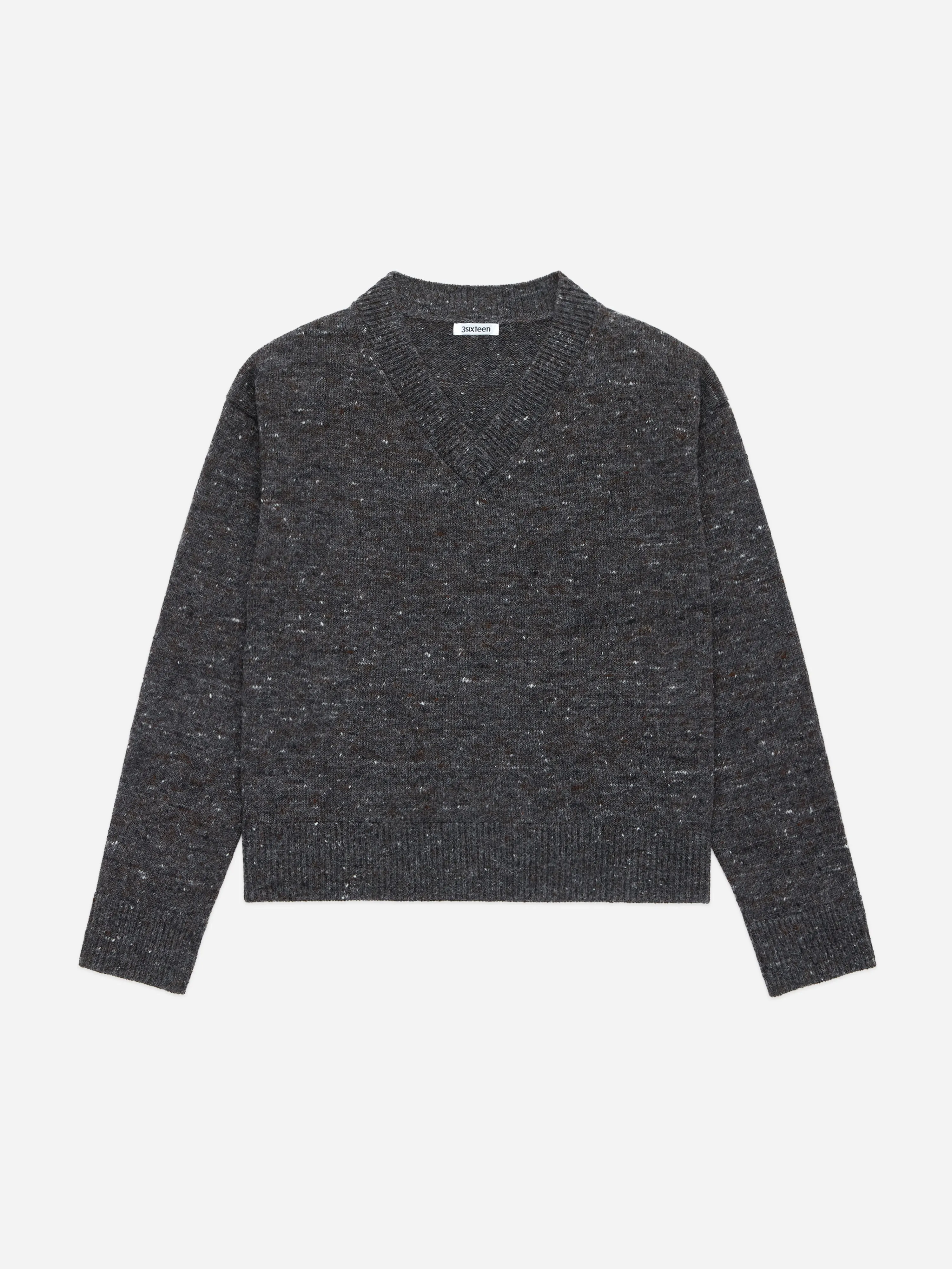 V-Neck Sweater ~ Pewter Tweed sold by 3sixteen product image thumbnail 4