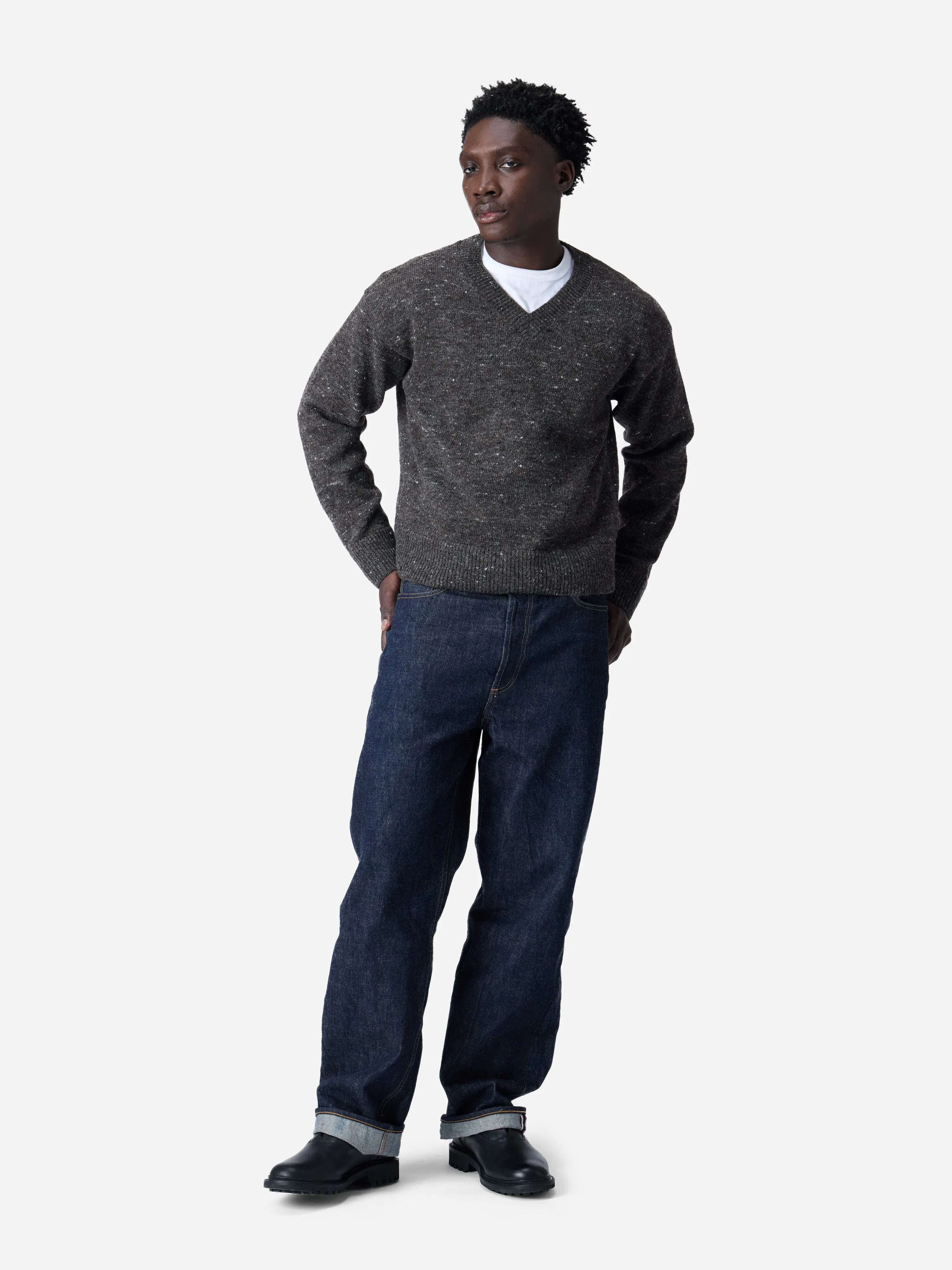 V-Neck Sweater ~ Pewter Tweed sold by 3sixteen product image thumbnail 3