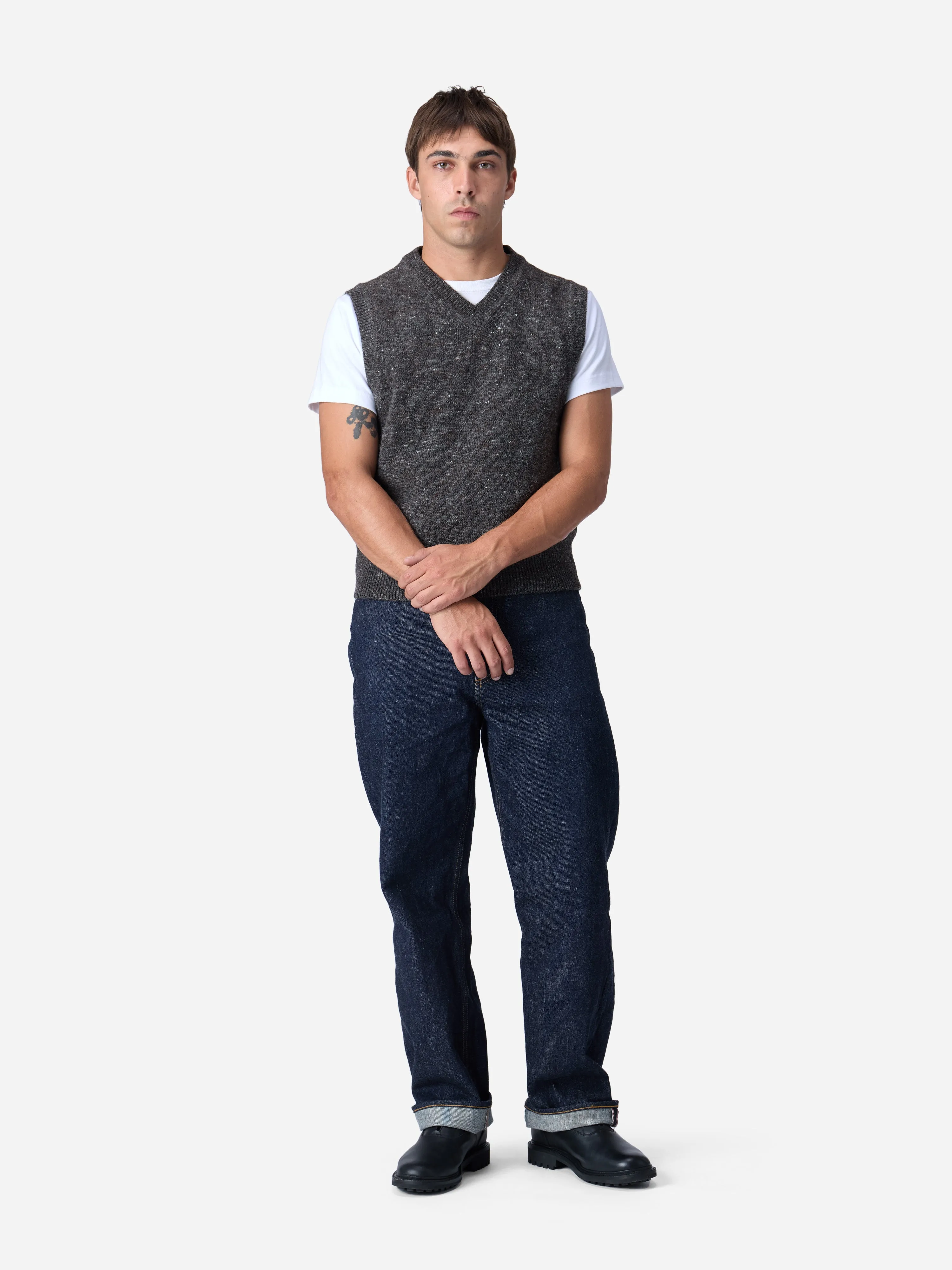 Sweater Vest ~ Pewter Tweed sold by 3sixteen product image thumbnail 3