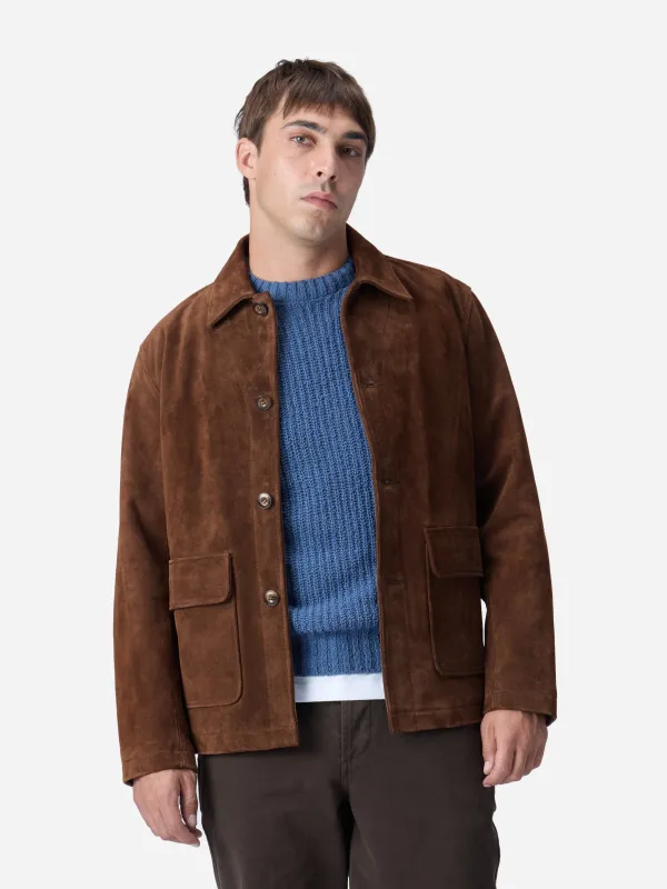 Work Jacket ~ Chocolate Suede sold by 3sixteen