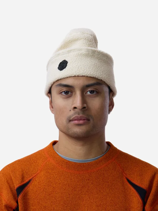 Fleece Patchwork Beanie ~ Ecru sold by 3sixteen