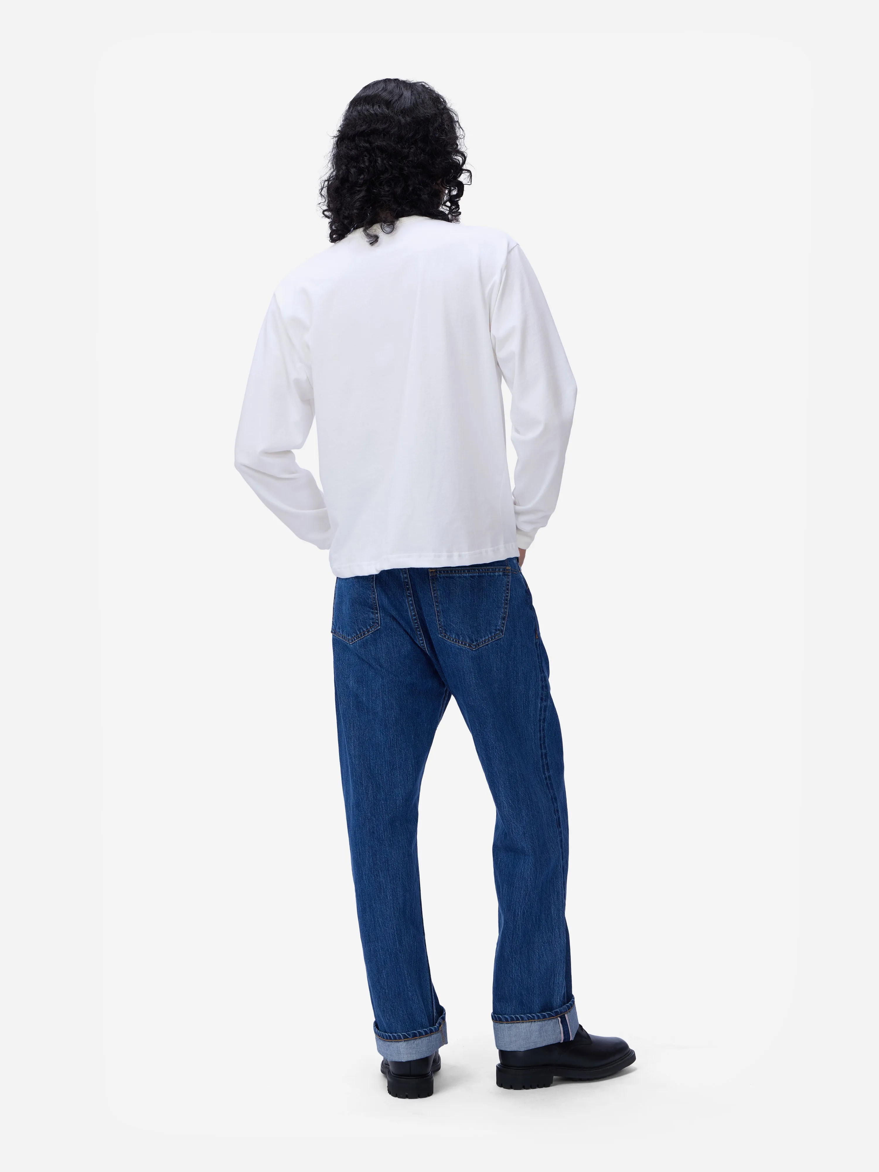 Heavyweight Boxy Long Sleeve T-shirt ~ White sold by 3sixteen product image thumbnail 2