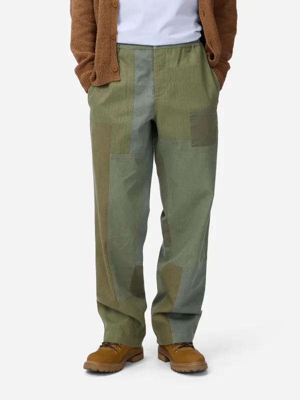 Harvest Pant ~ Patchwork Olive sold by 3sixteen