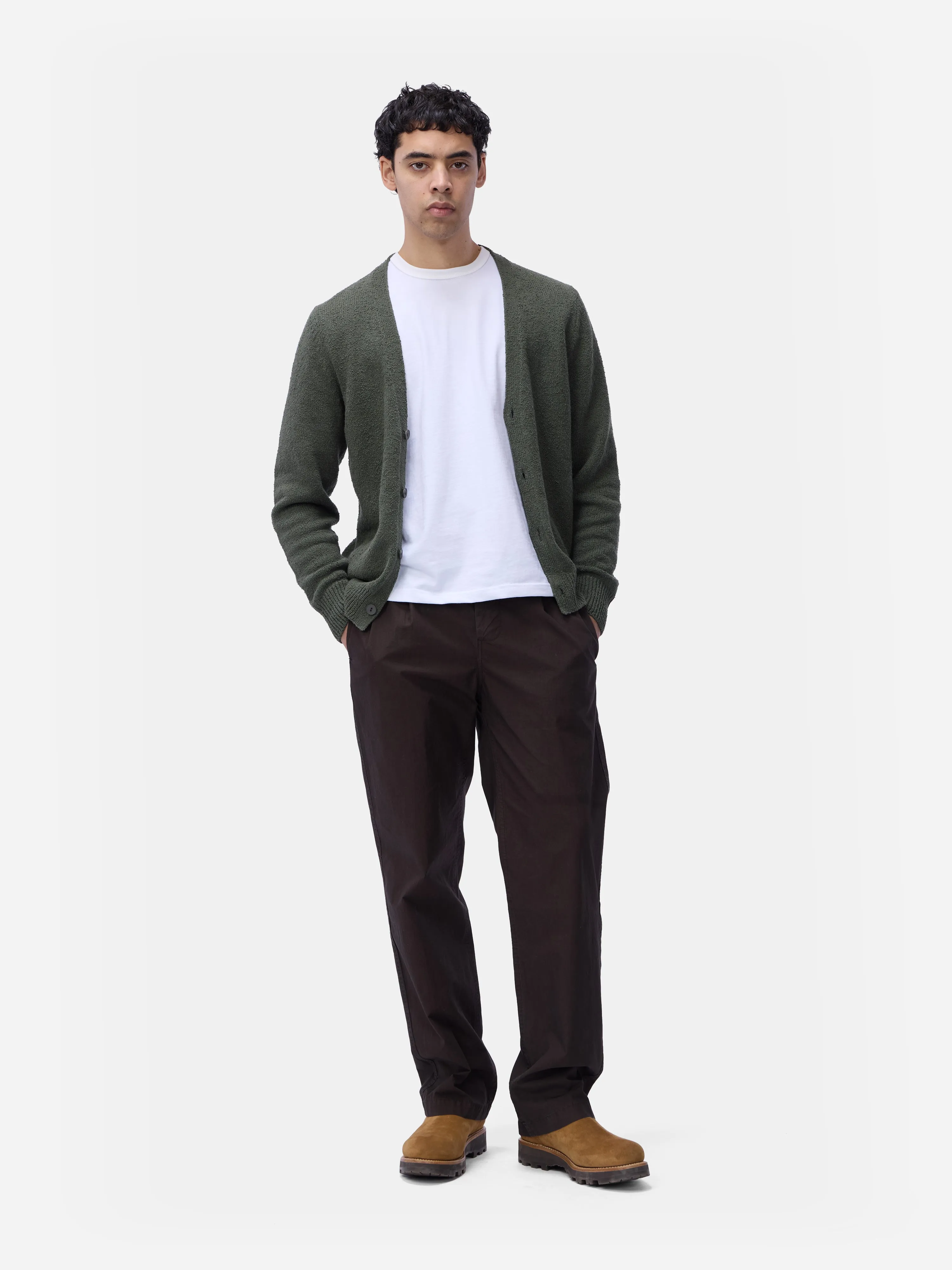 Classic Cardigan ~ Olive Boucle sold by 3sixteen product image thumbnail 3