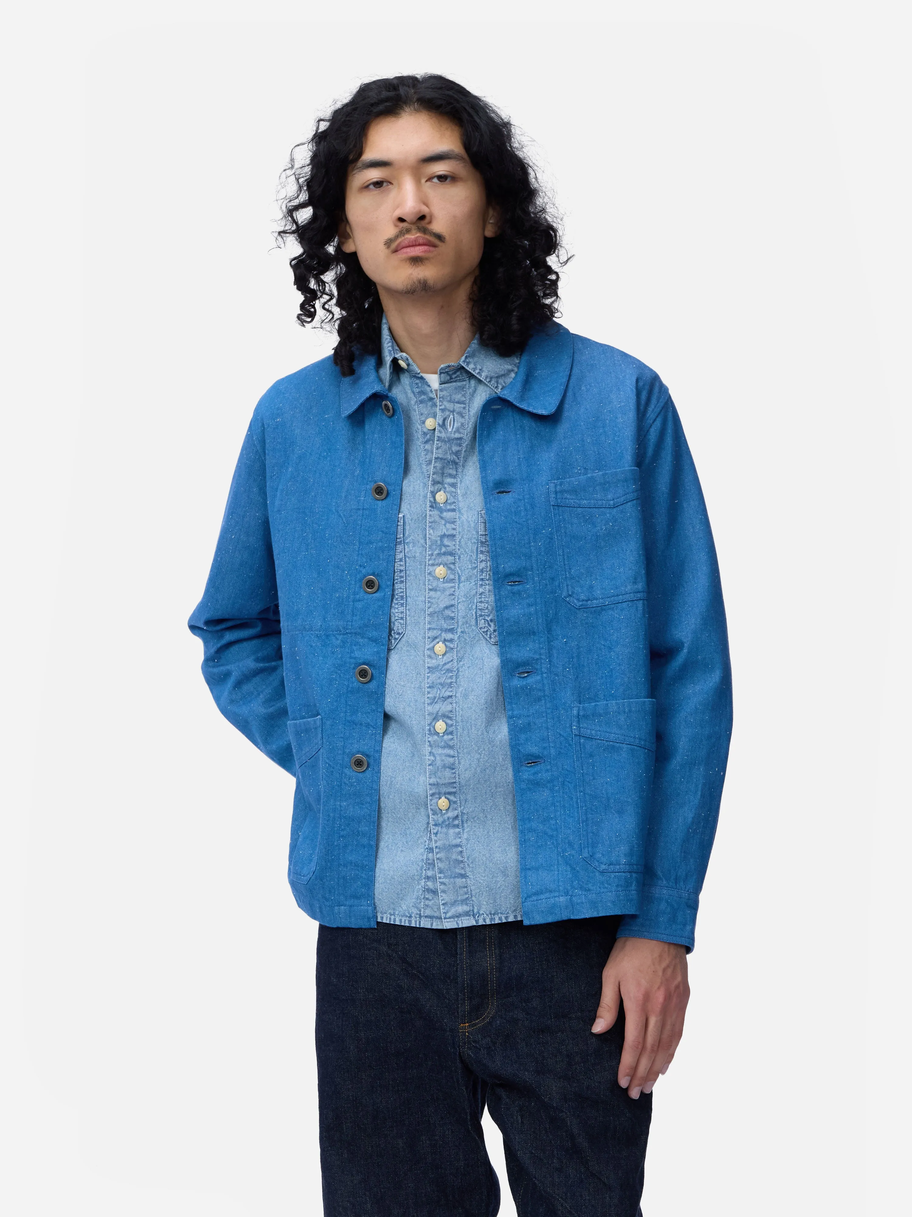 French Work Jacket ~ Light Indigo sold by 3sixteen