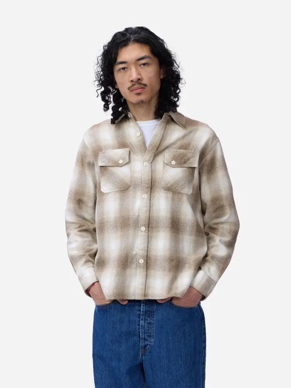 Crosscut Flannel ~ Sand Ombre Plaid made by 3sixteen
