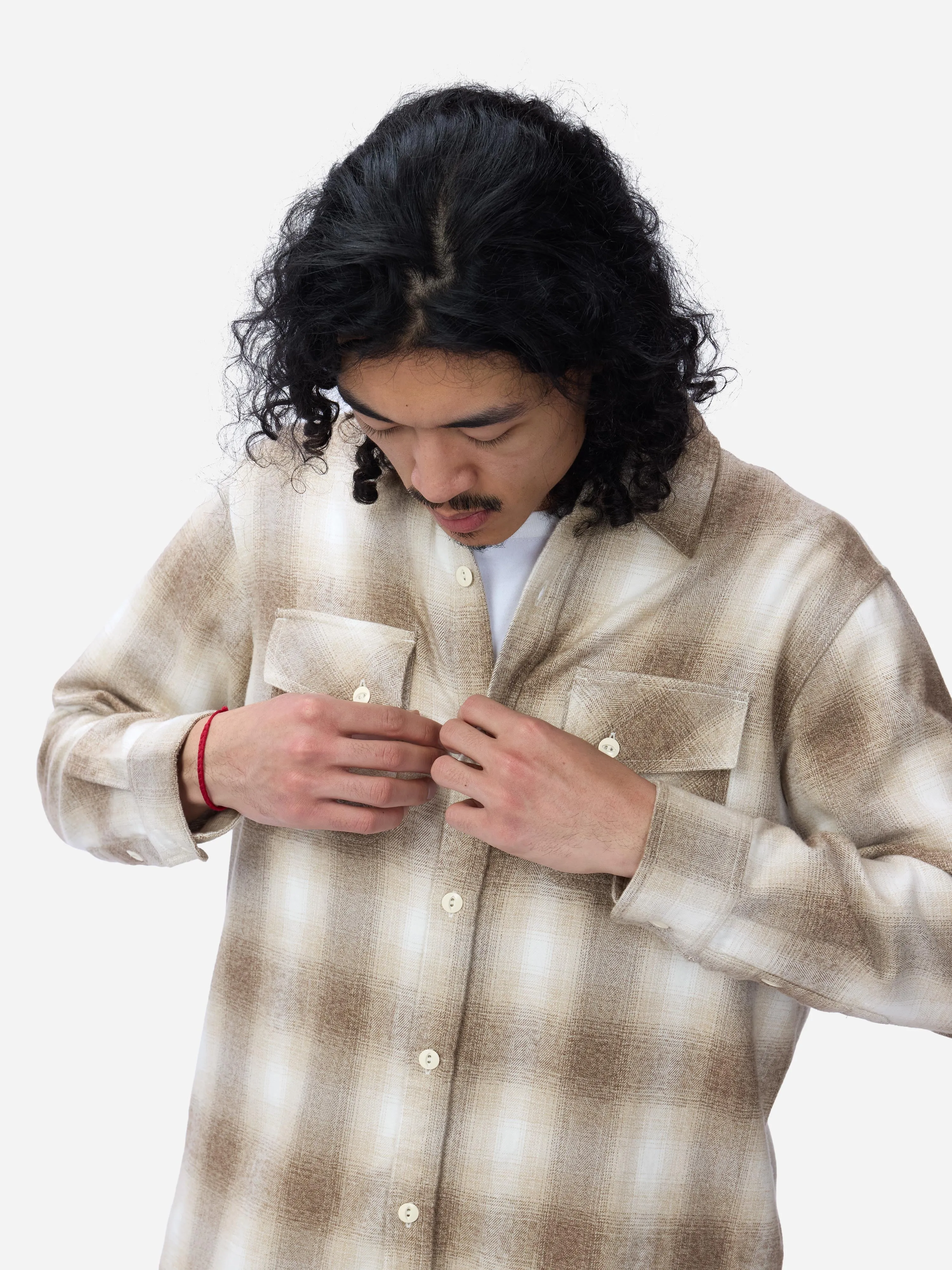 Crosscut Flannel ~ Sand Ombre Plaid sold by 3sixteen product image thumbnail 3